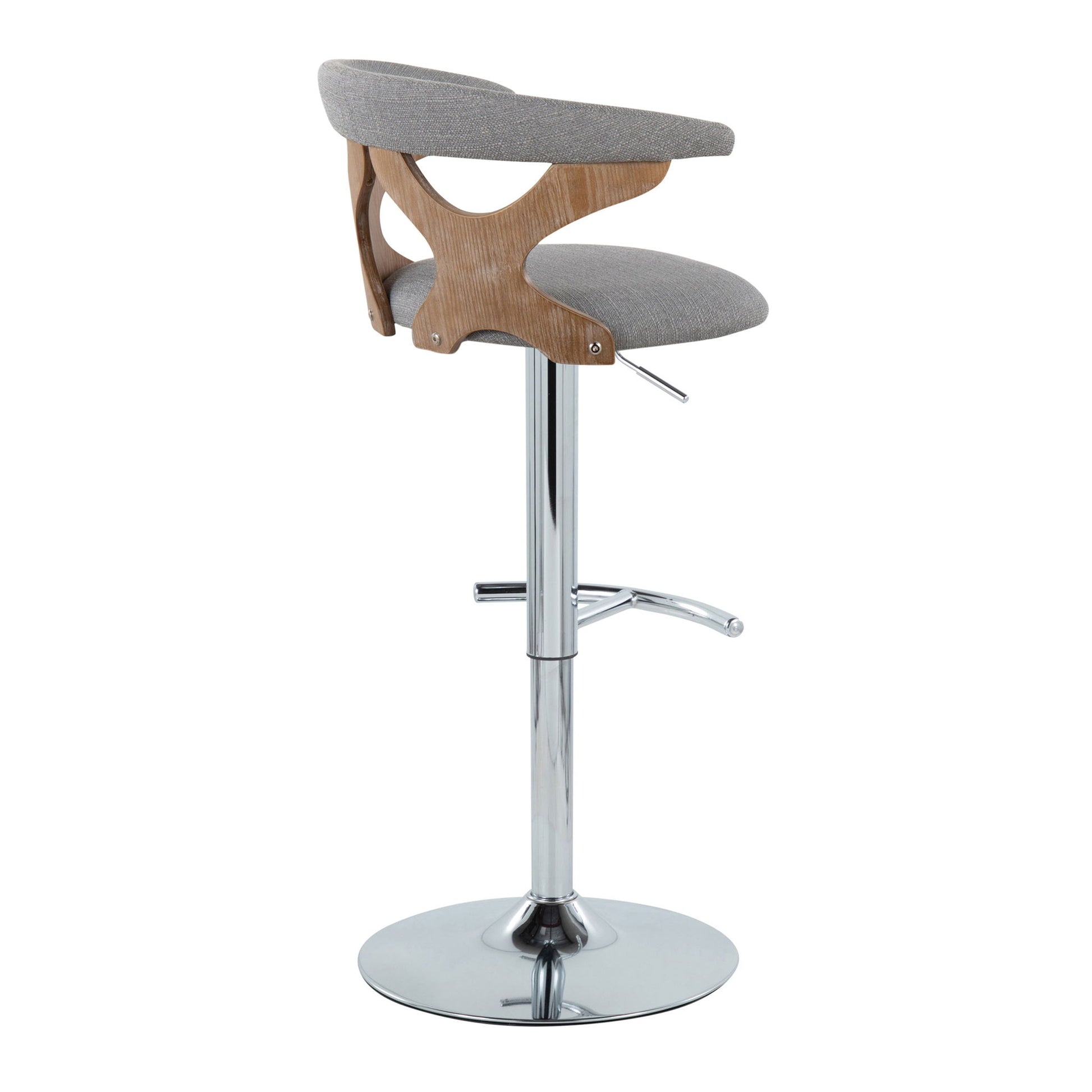 Gardenia - Contemporary Adjustable Barstool With Swivel / Rounded T Footrest (Set of 2) - Best Buy Furniture