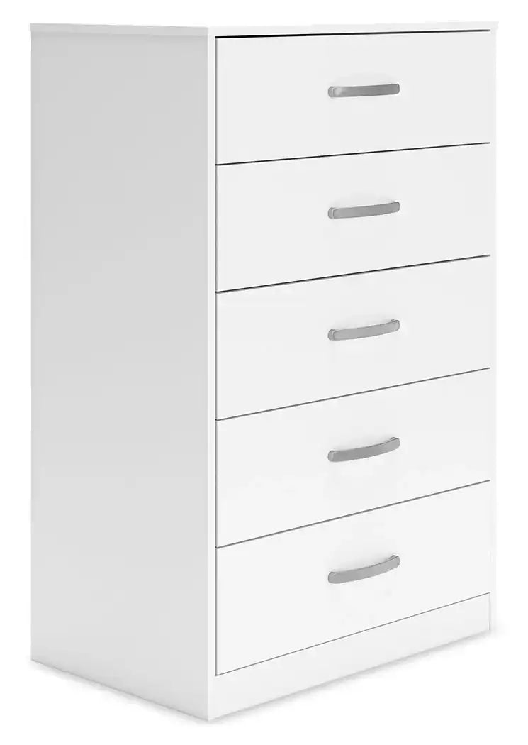Flannia - Five Drawer Chest - 46" Height - White - Best Buy Furniture