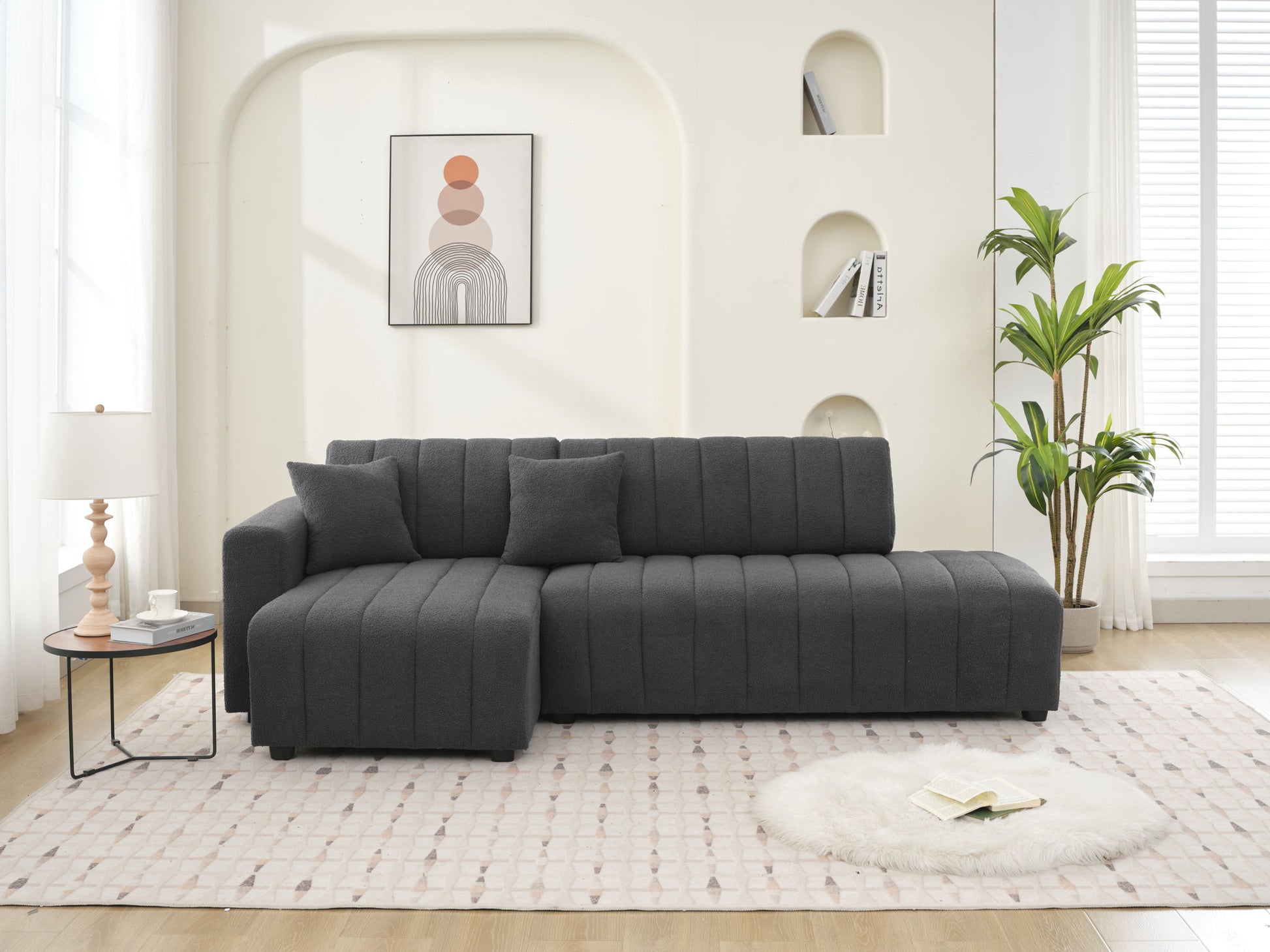 Jessica - Lamb Wool Sectional Sofa With Chaise - Best Buy Furniture