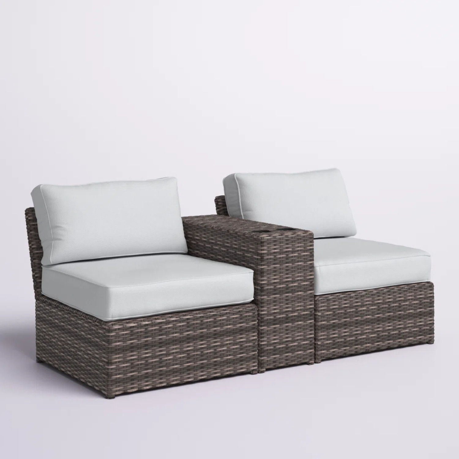 2 Person Wicker Conversation Set With Cushions, Weather Resistant - Best Buy Furniture