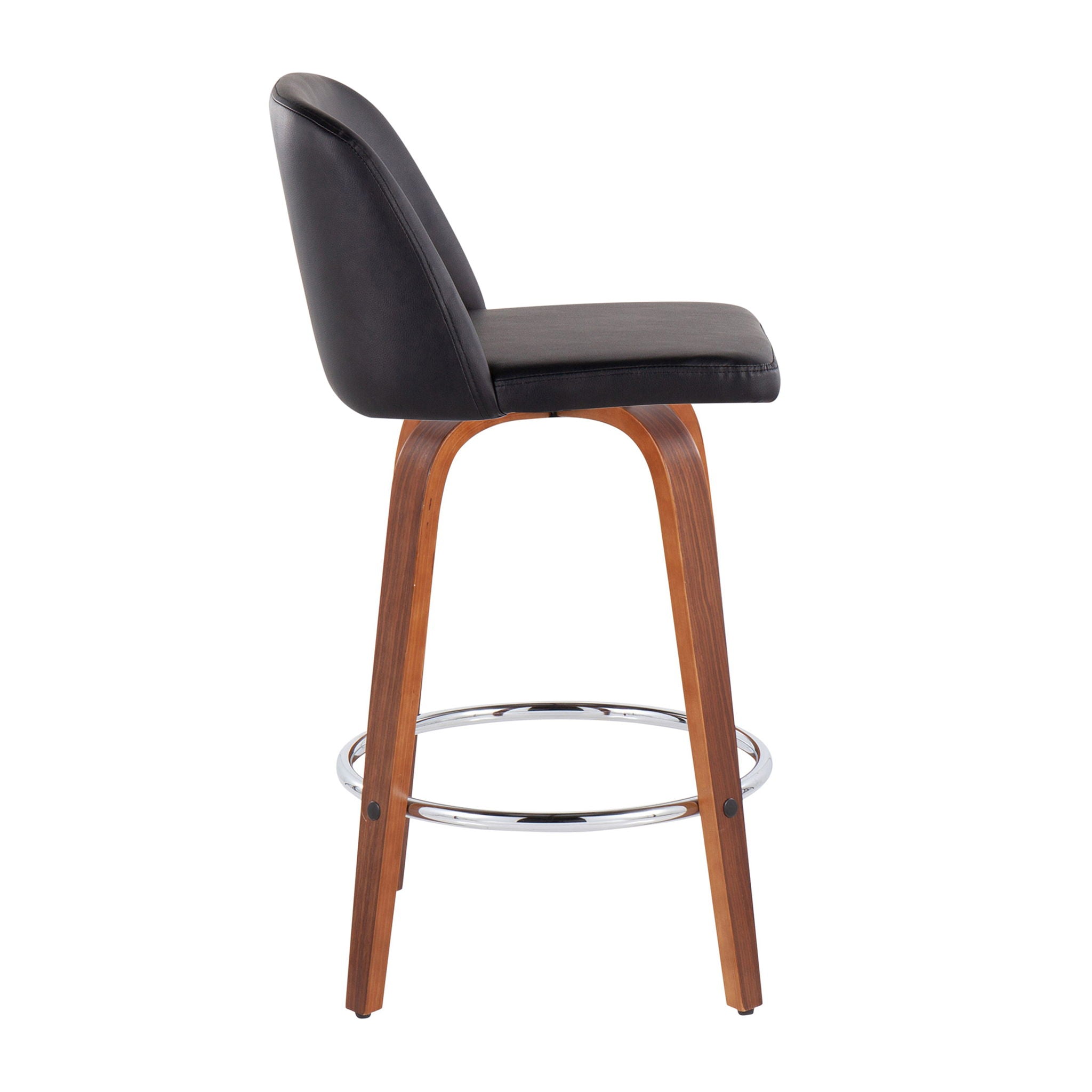 Toriano - Mid-Century Modern Fixed Height Counter Stool With Round Footrest (Set of 2) - Best Buy Furniture