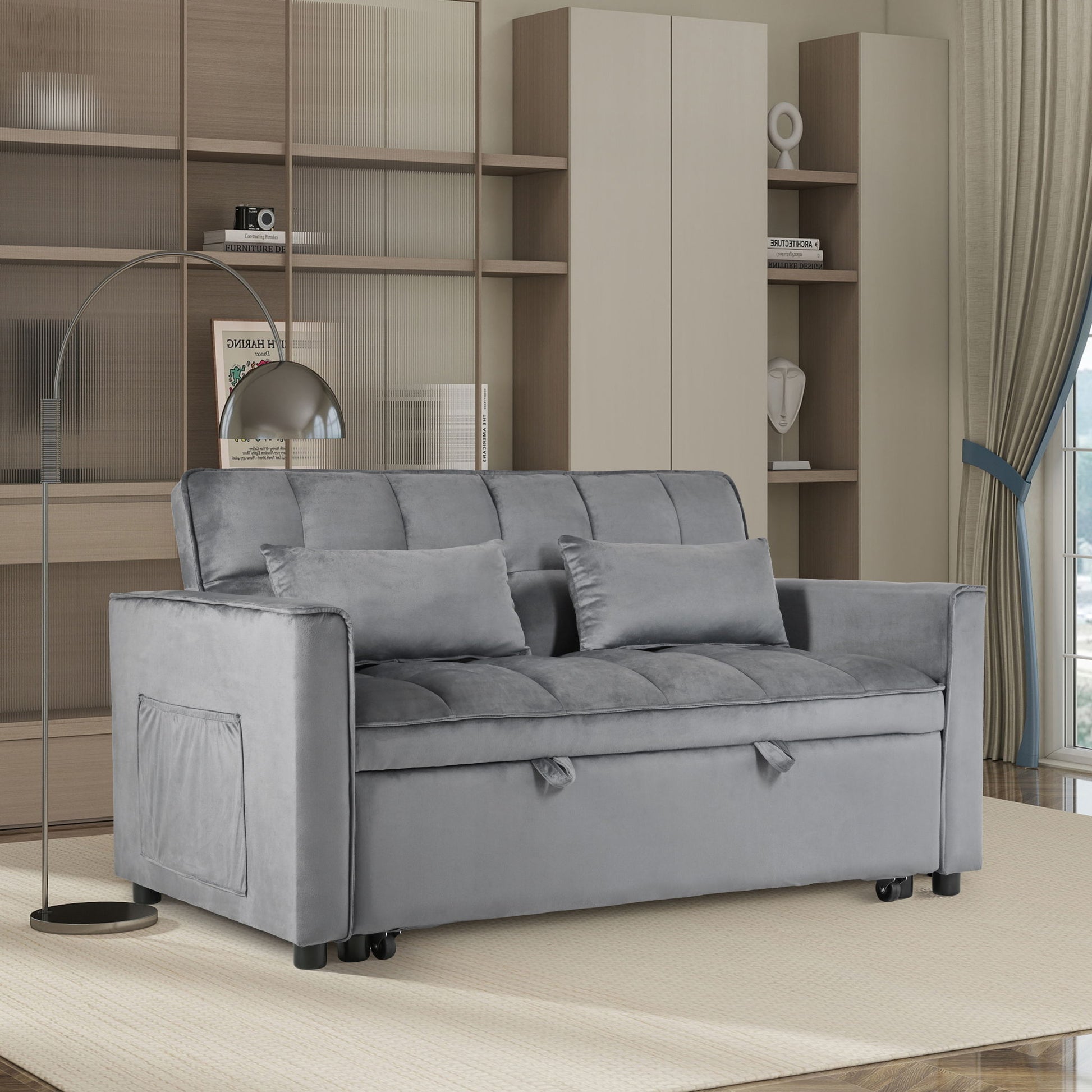 3 In 1 Pull Out Couch Convertible Sofa Bed With Reclining Backrest - Best Buy Furniture