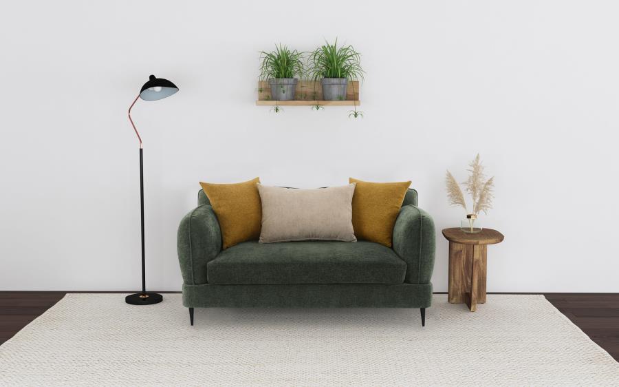 Jade - Chenille Upholstered Modern Track Arm Loveseat - Best Buy Furniture