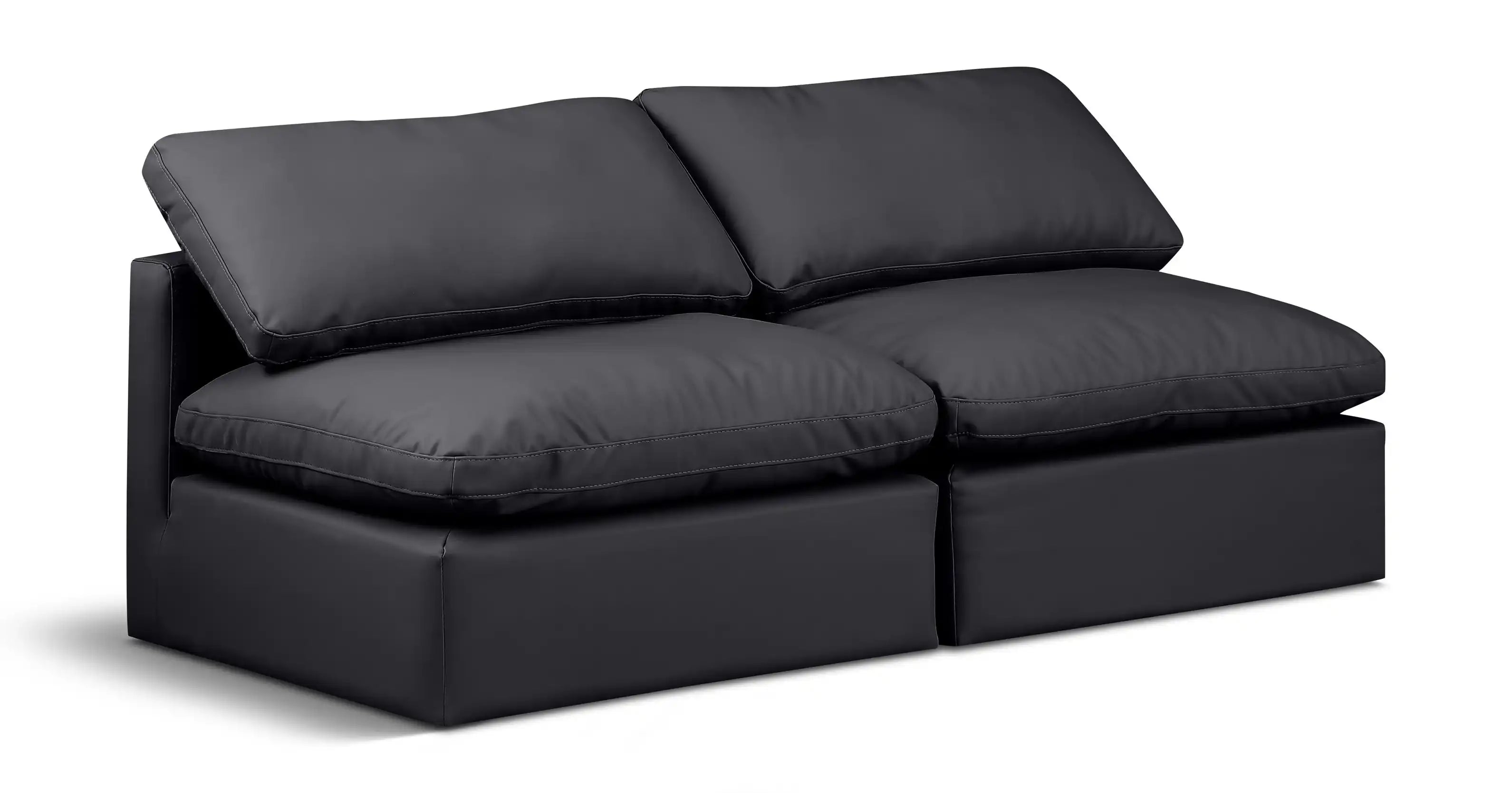 Indulge - Faux Leather 2 Seat Modular Armless Sofa - Best Buy Furniture