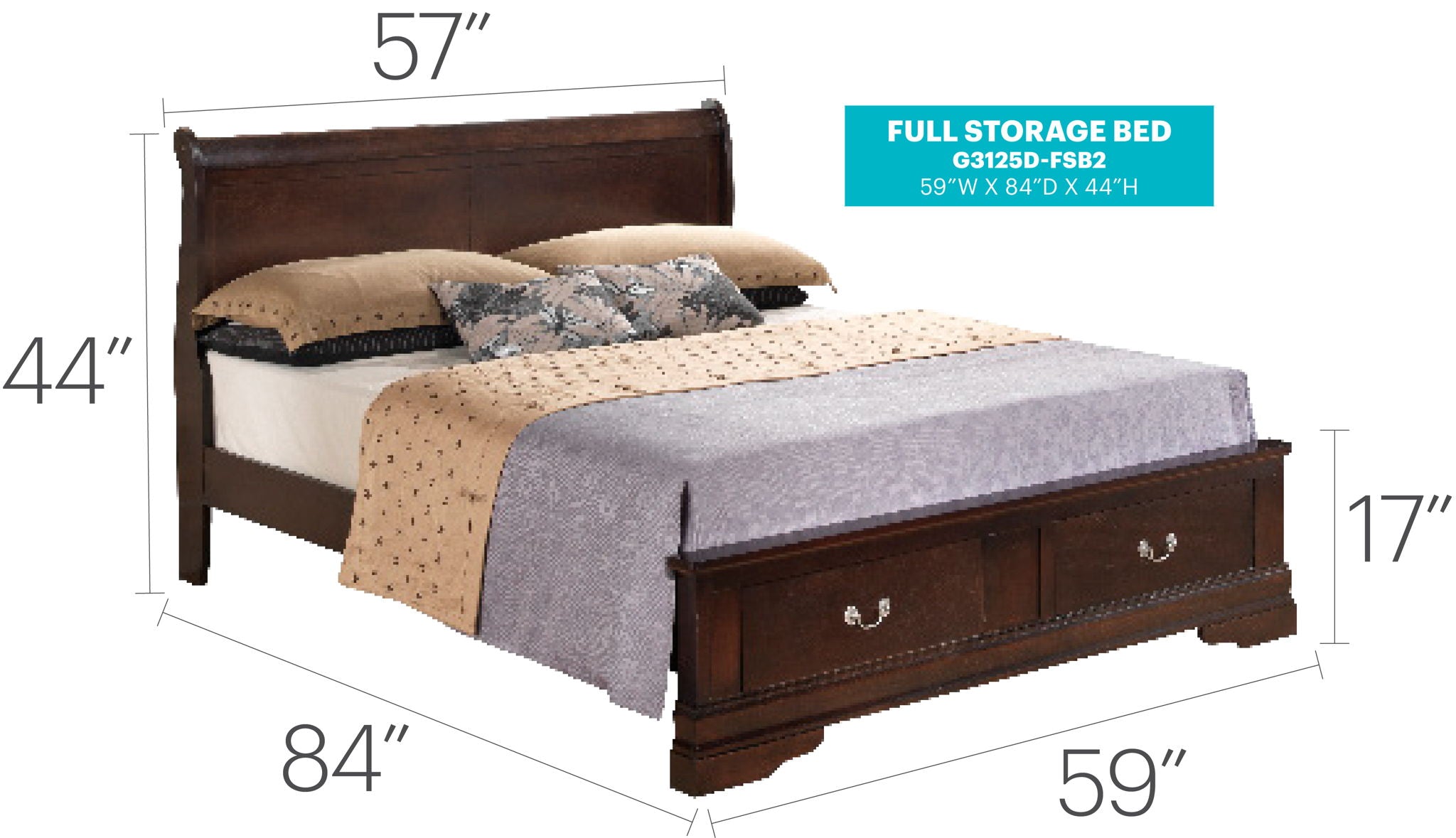 Louis Phillipe - Storage Bed - Best Buy Furniture
