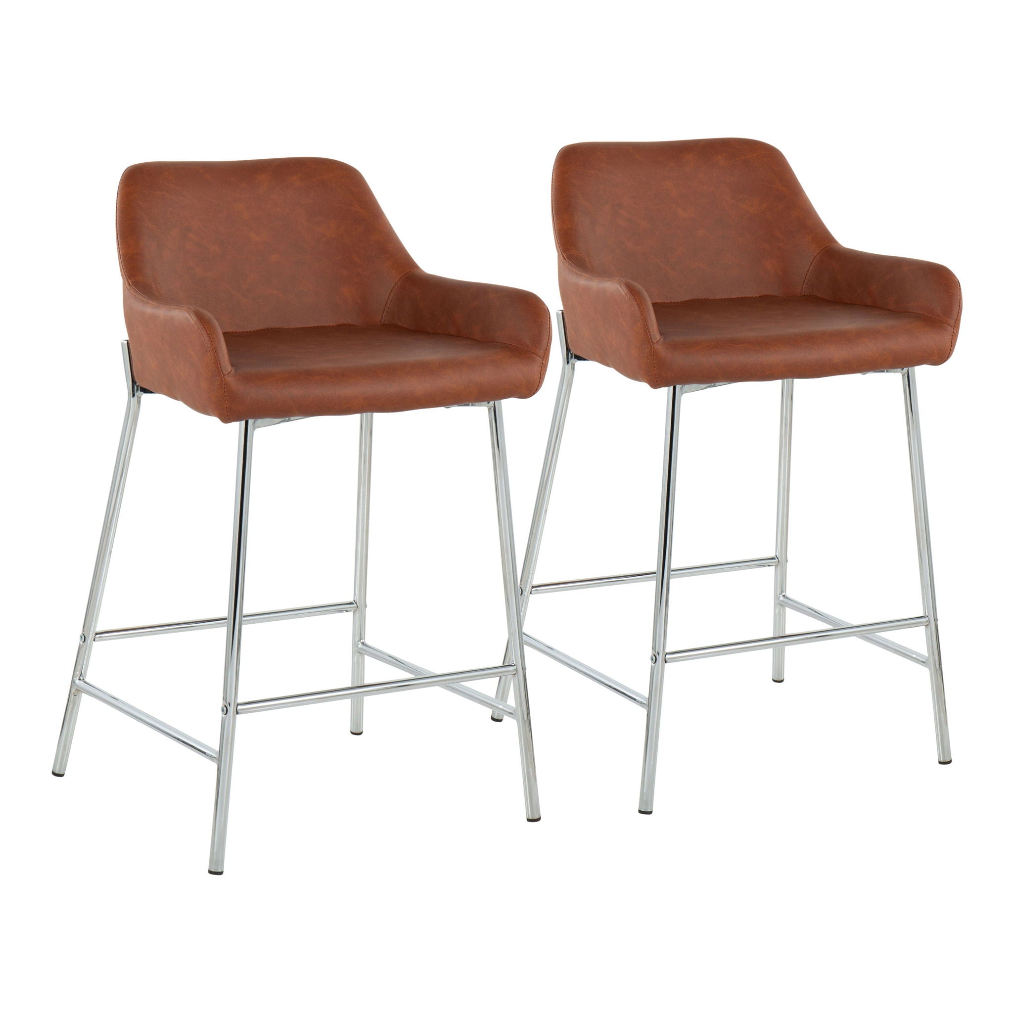 Daniella - Contemporary Fixed Height Counter Stool With Metal Legs (Set of 2) - Best Buy Furniture