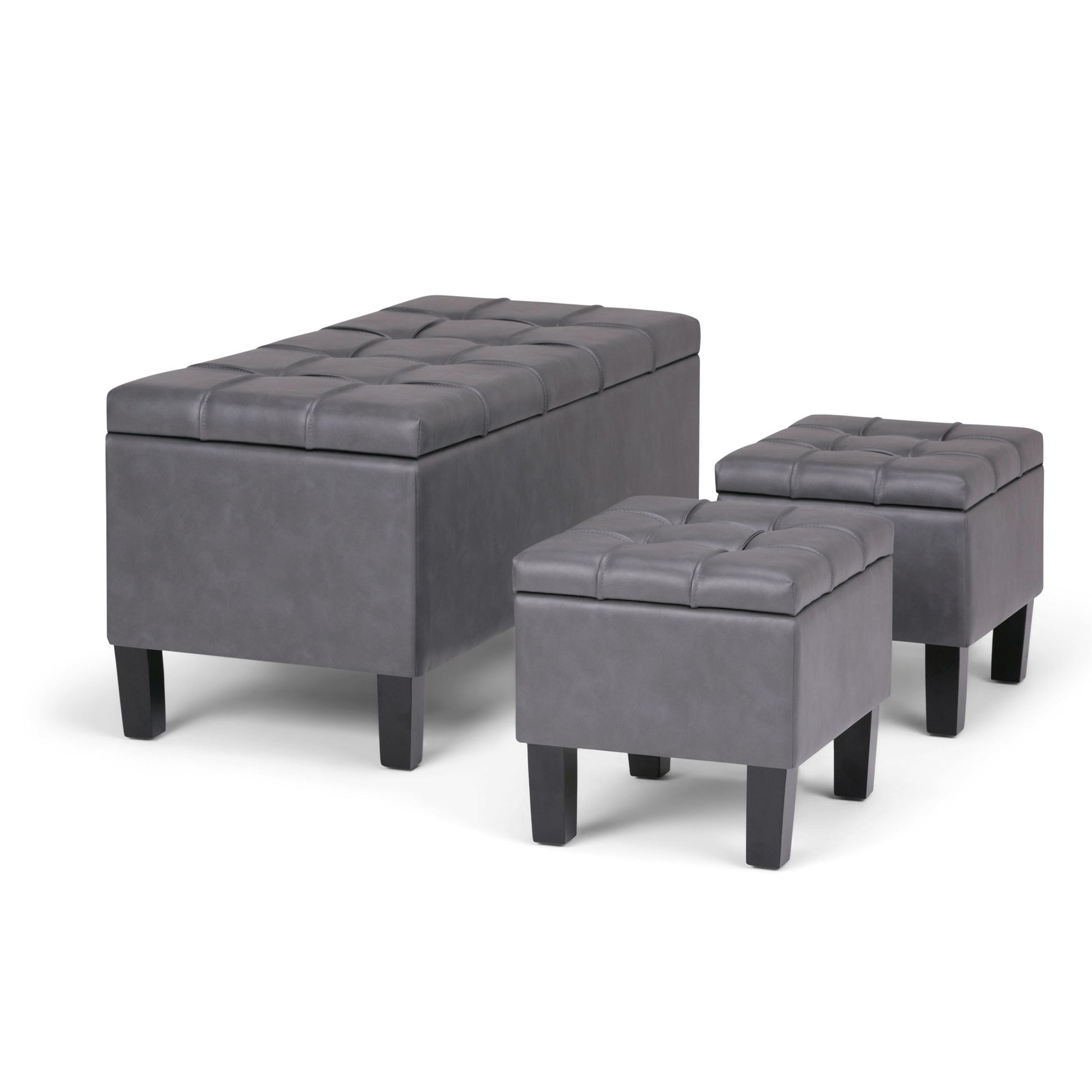 Dover - 3 Piece Storage Ottoman Contemporary Design - Best Buy Furniture