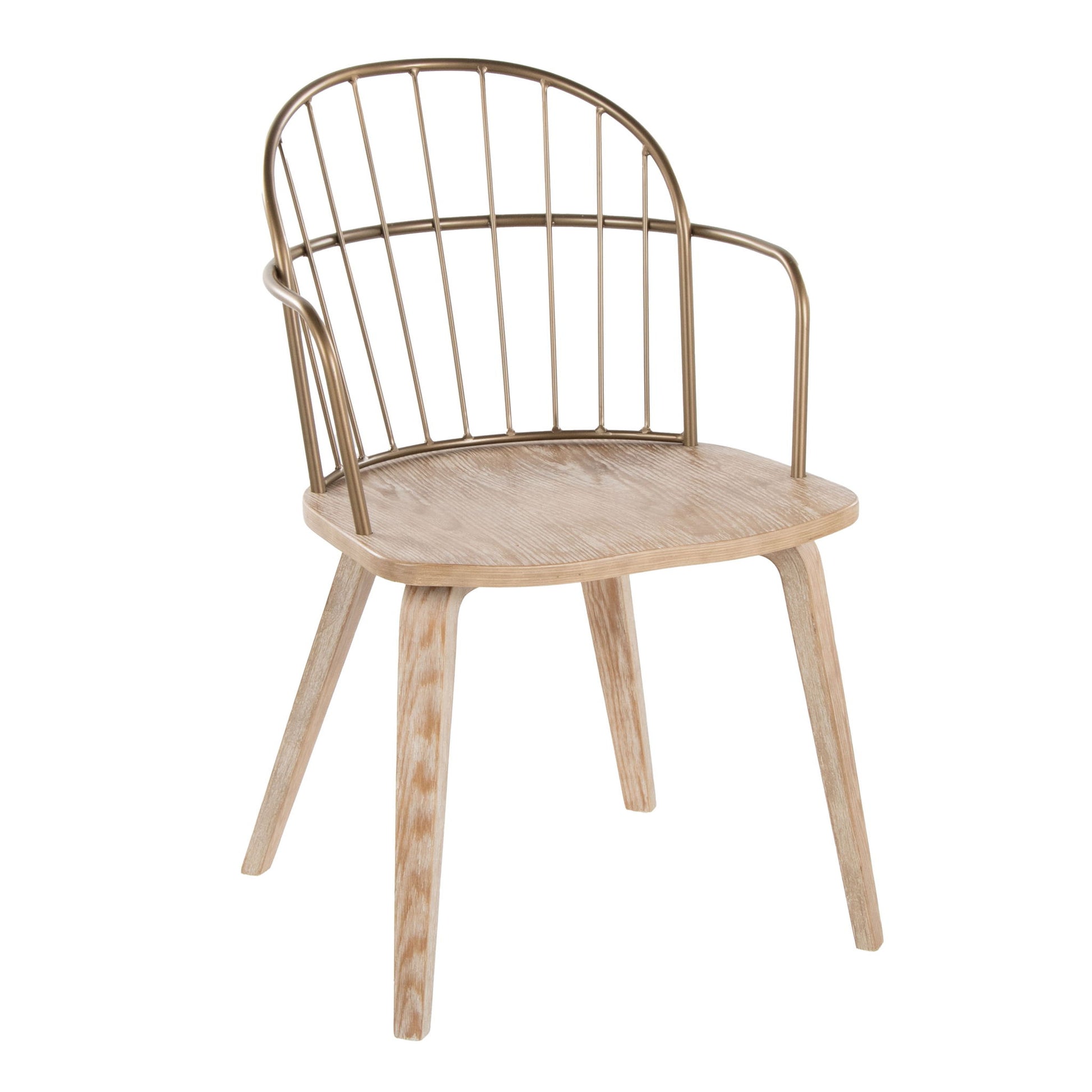 Riley - Farmhouse Arm Chair (Set of 2) - White Washed / Antique Copper - Best Buy Furniture