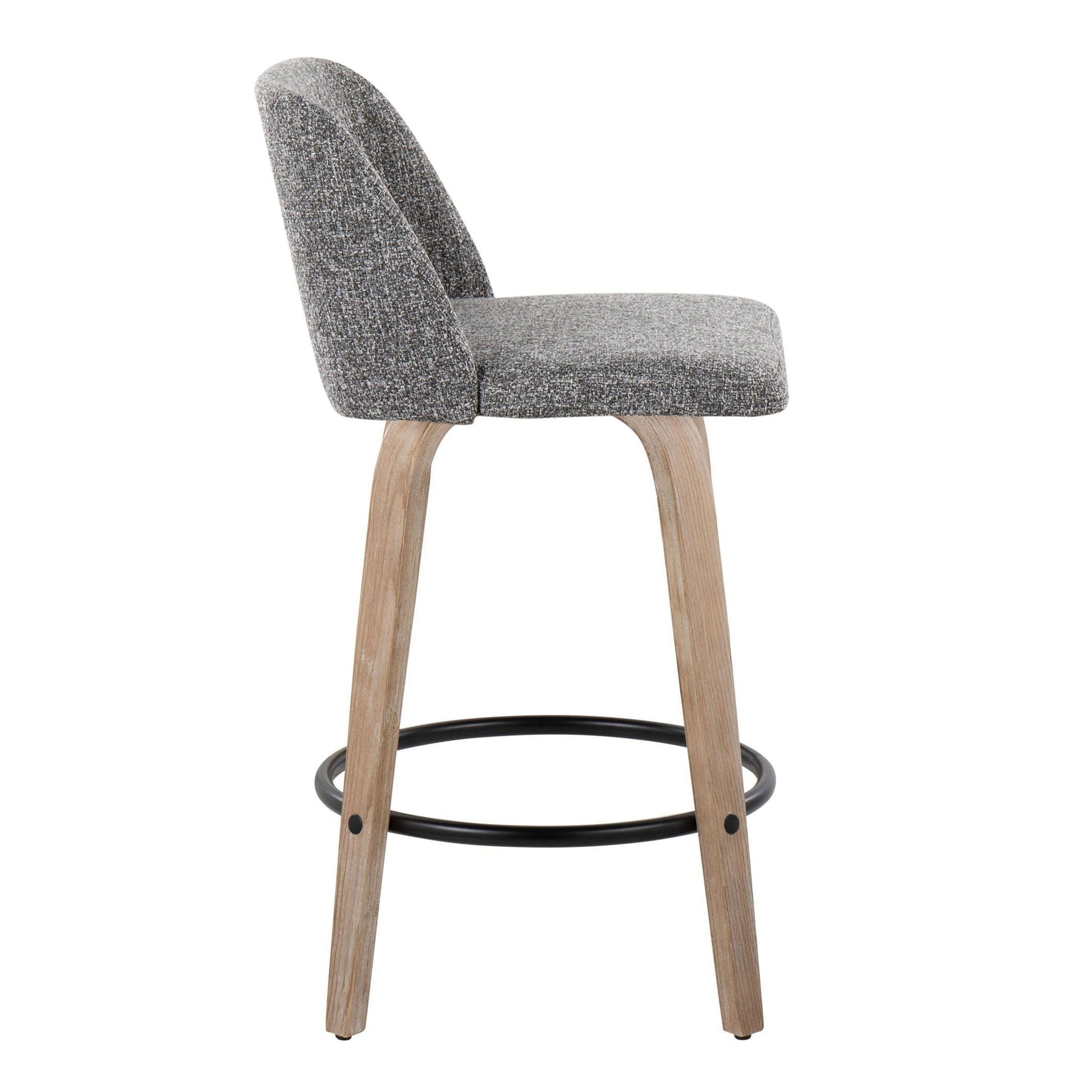 Toriano - Contemporary Fixed-Height Counter Stool & Swivel With Round Footrest (Set of 2) - Best Buy Furniture