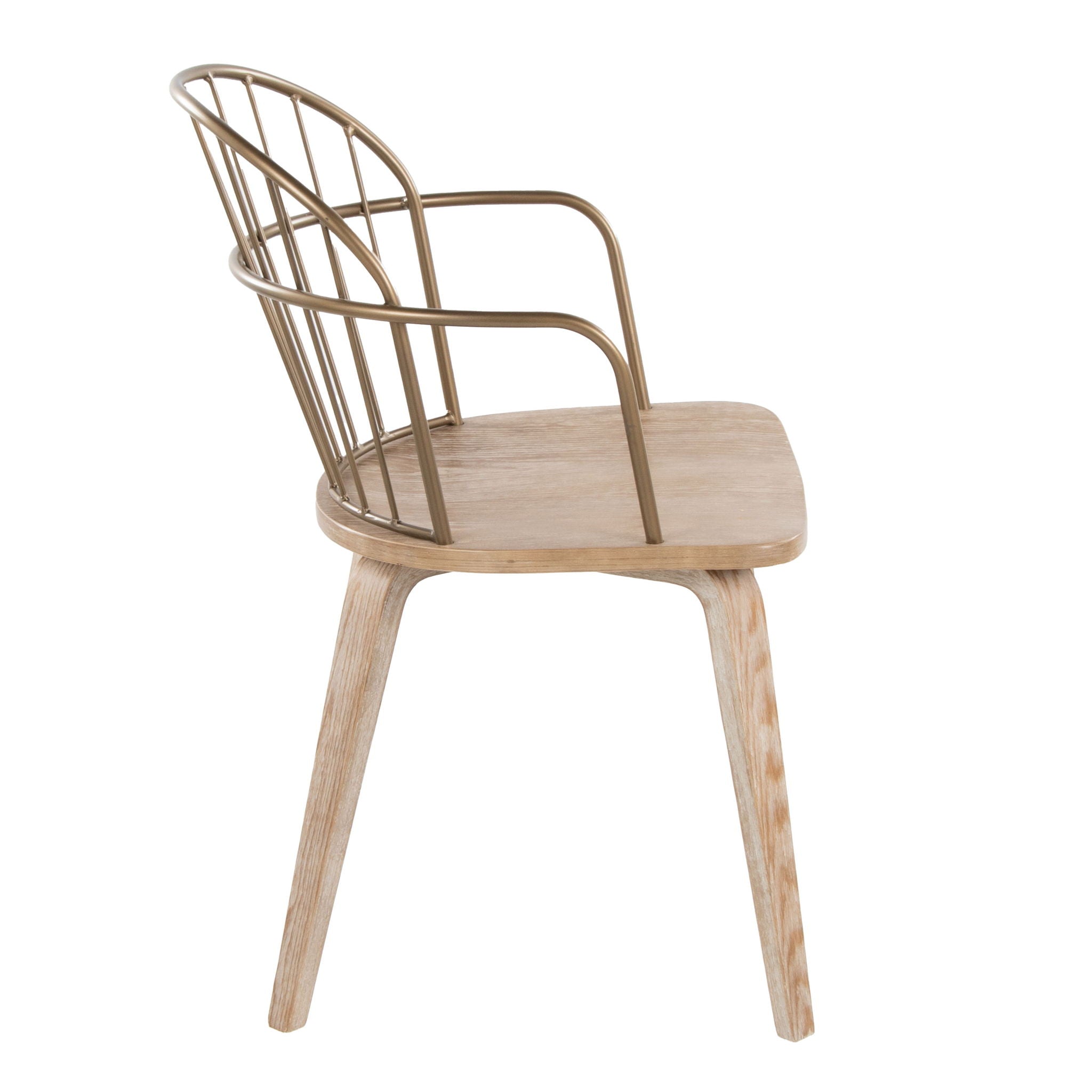 Riley - Farmhouse Arm Chair (Set of 2) - White Washed / Antique Copper - Best Buy Furniture
