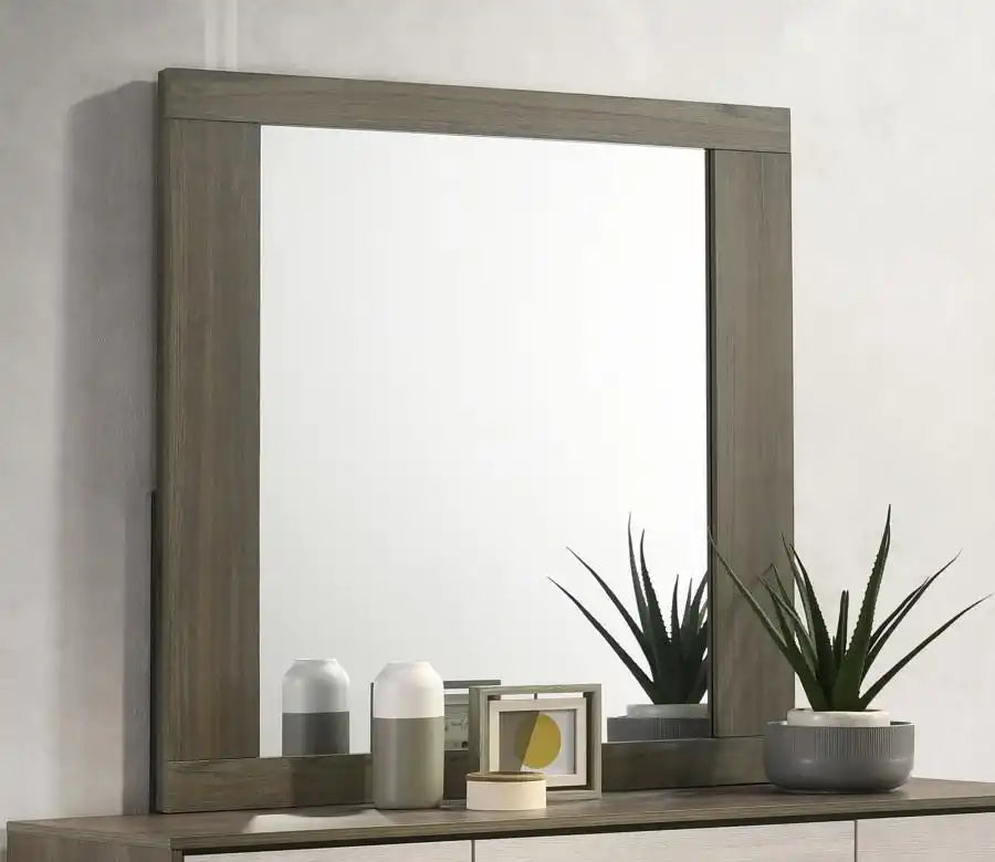 Fenwick - Dresser Mirror - - Gray Oak - Best Buy Furniture