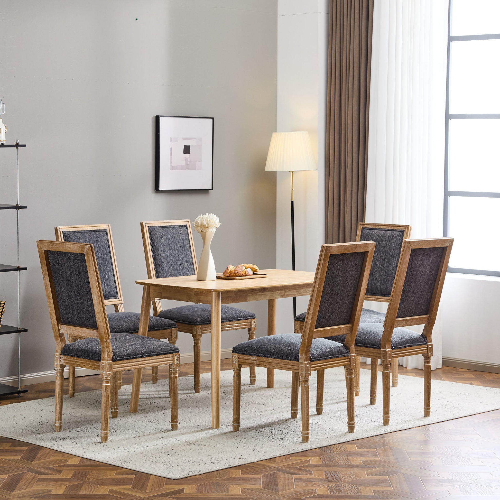 French Country Style Dining Chair With Upholstered Seating And Fluted Legs - Best Buy Furniture