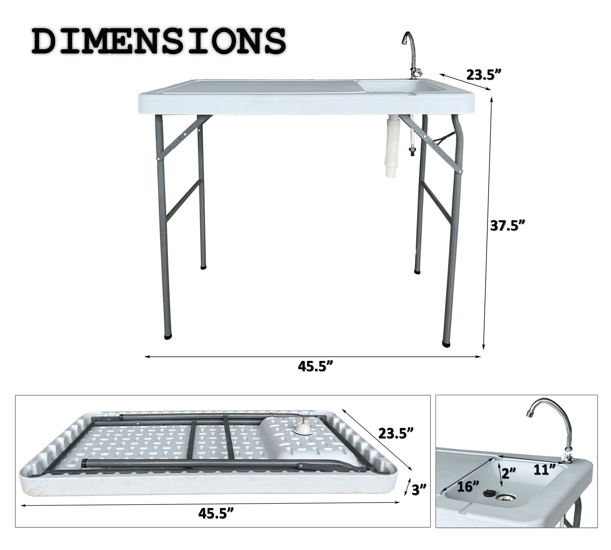 Outdoor Fish And Game Cutting Cleaning Table With Sink And Faucet - Off White - Best Buy Furniture
