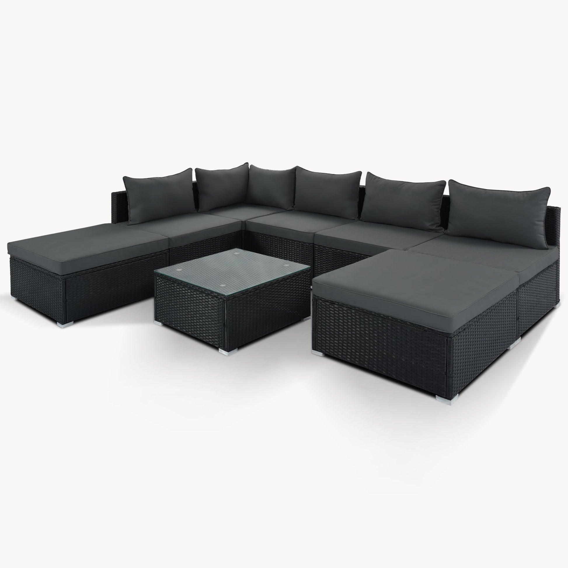8 Pieces Outdoor Patio Furniture Conversation Wicker Sofa Set - Best Buy Furniture