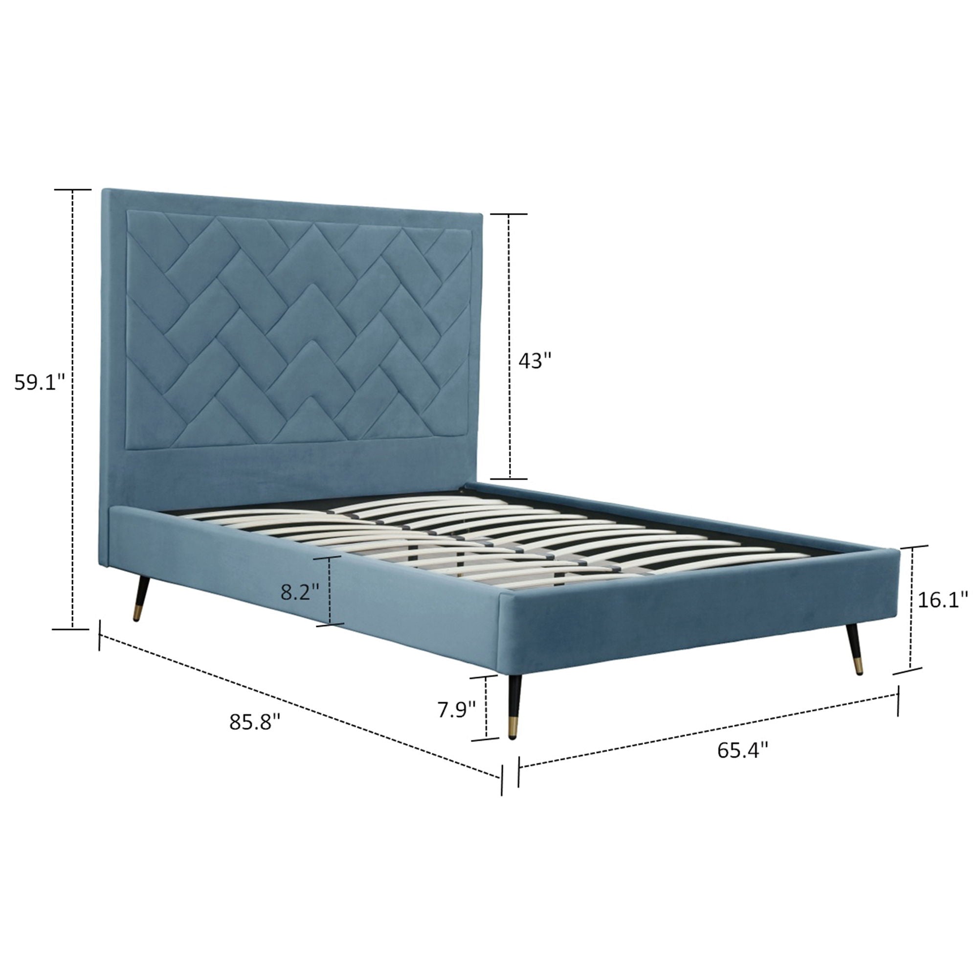 Crosby - Bed With Upholstered Headboard And Slats