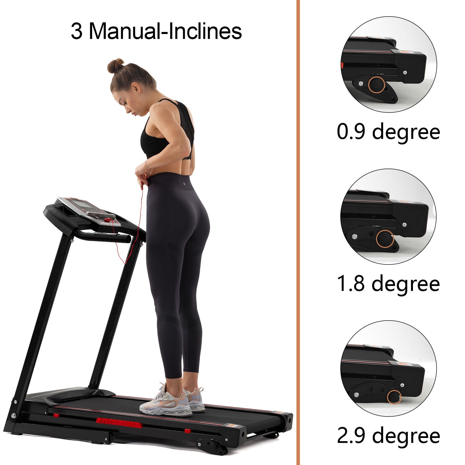 Folding Treadmills For Home - 3.5Hp Portable Foldable With Incline, Electric Treadmill For Running Walking Jogging Exercise With 12 Preset Programs, Indoor Workout Training Space Save Apartment, App - Black - Best Buy Furniture