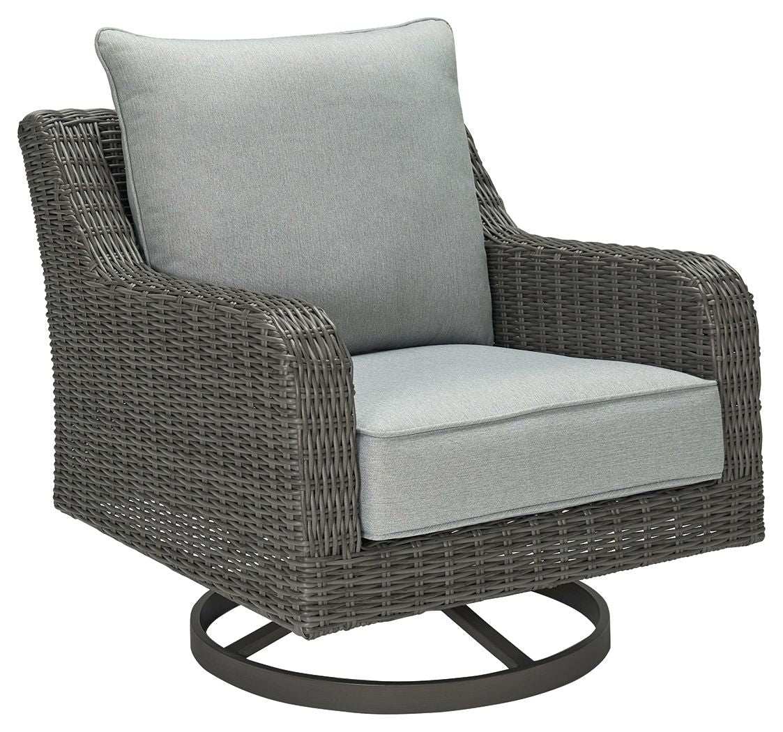 Elite Park - Swivel Lounge w/ Cushion - Gray - Best Buy Furniture