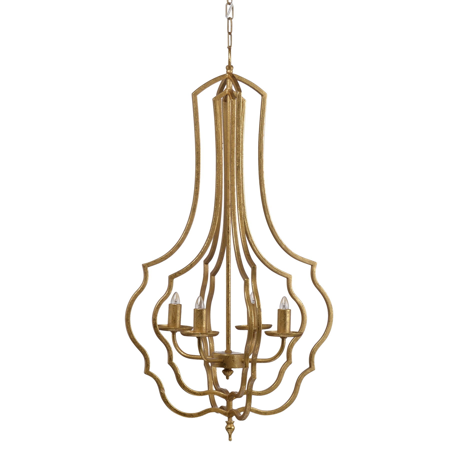 4 Light Chandelier, Hanging Light Fixture With Adjustable Chain For Kitchen, Bulb Not Included - Gold - Best Buy Furniture