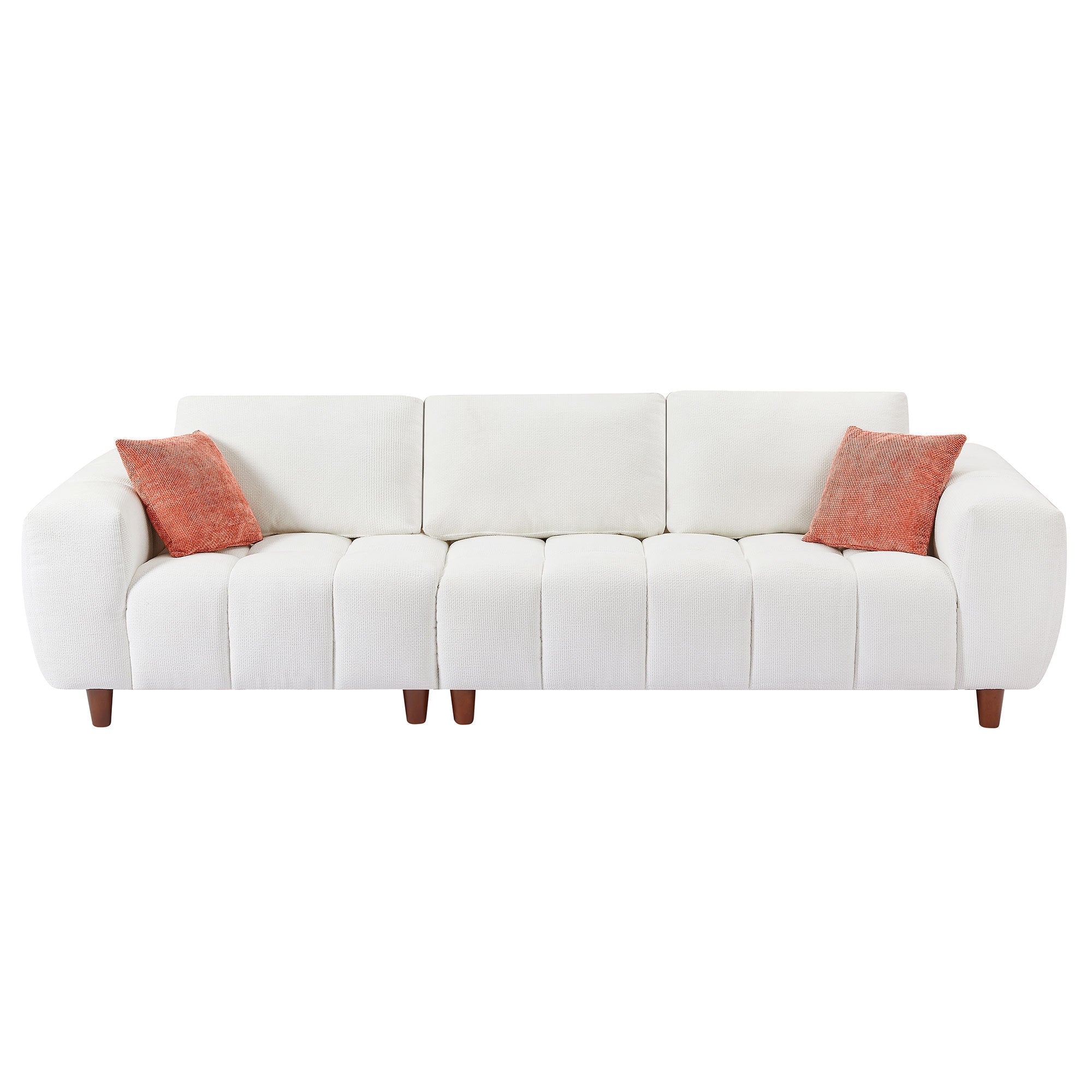 111.81 Inch Sectional Sofa Couch,Sofa with Fabric Couch,White - Best Buy Furniture