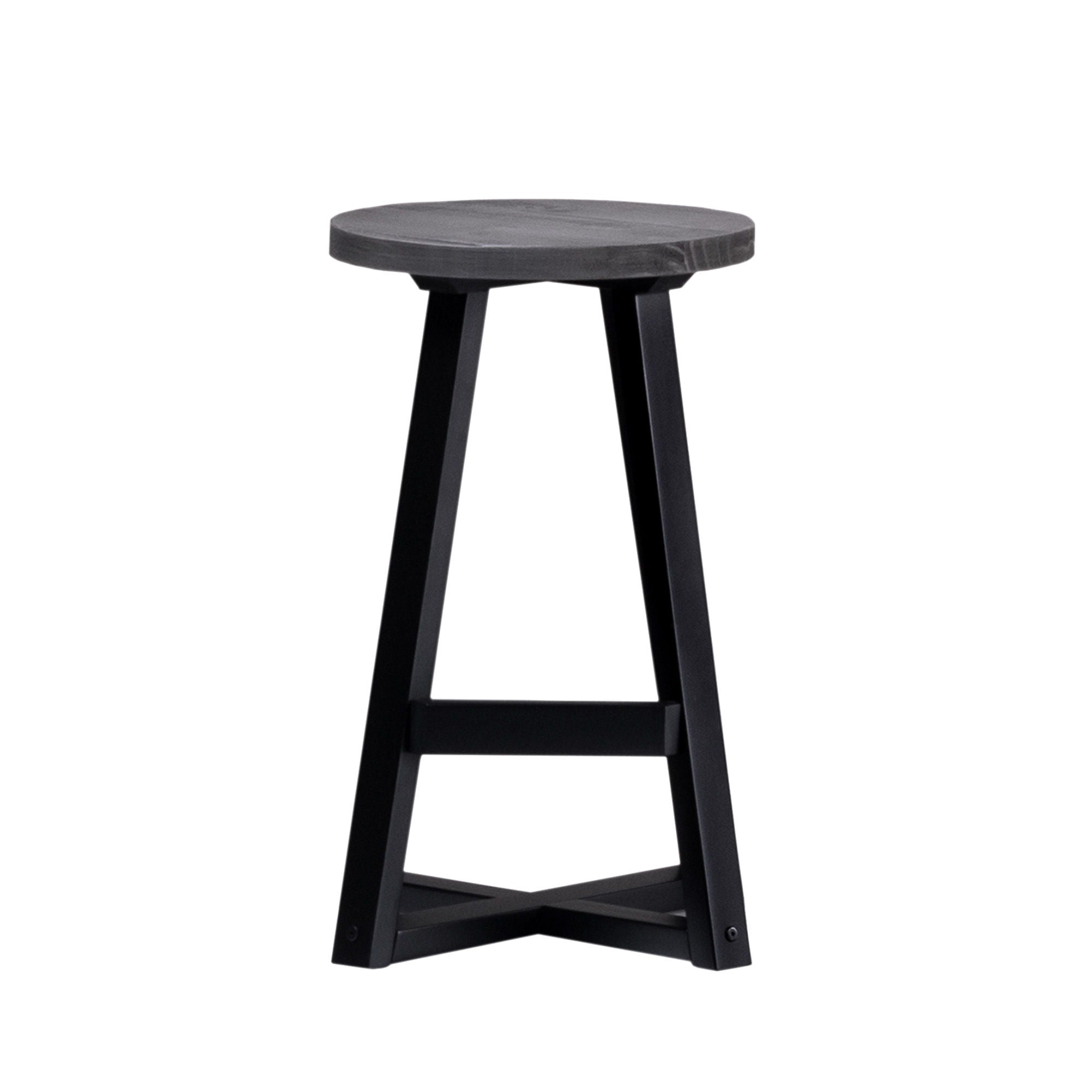 Rustic Distressed Round Dining Stool - Best Buy Furniture