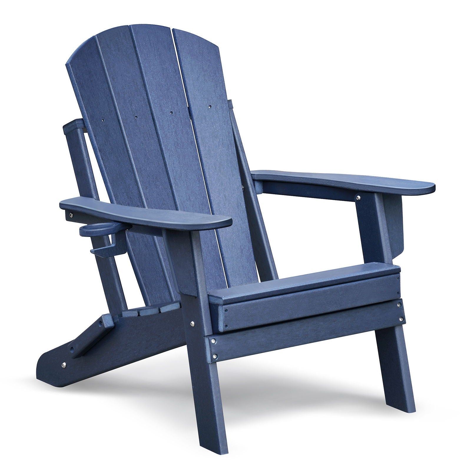 Folding Outdoor Adirondack Chair (Set of 2) And Table Set, Hdpe All-Weather Folding Fire Pit Chair, Ergonomic Design Patio Lawn Chair For Outside Deck Garden Backyardf Balcony - Navy Blue - Best Buy Furniture