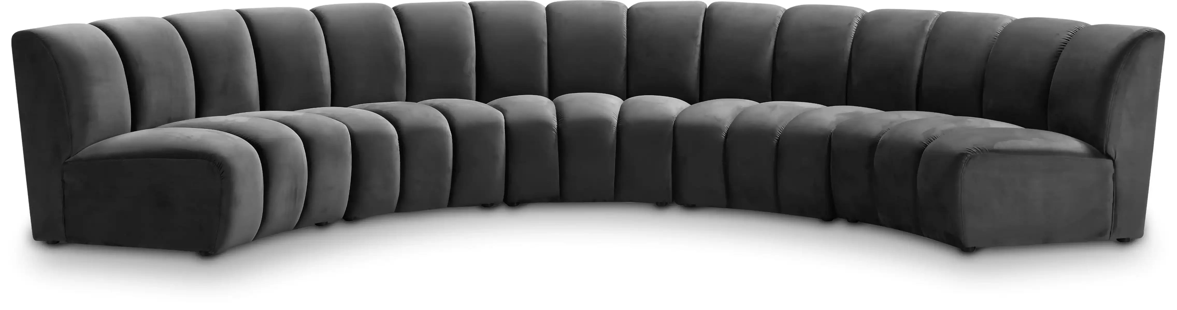 Infinity - 5 Piece Velvet Modular Sectional - Best Buy Furniture