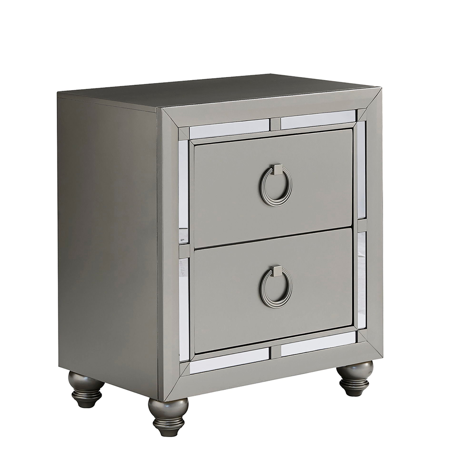 Chloe - Nightstand - Gemstone Silver - Best Buy Furniture