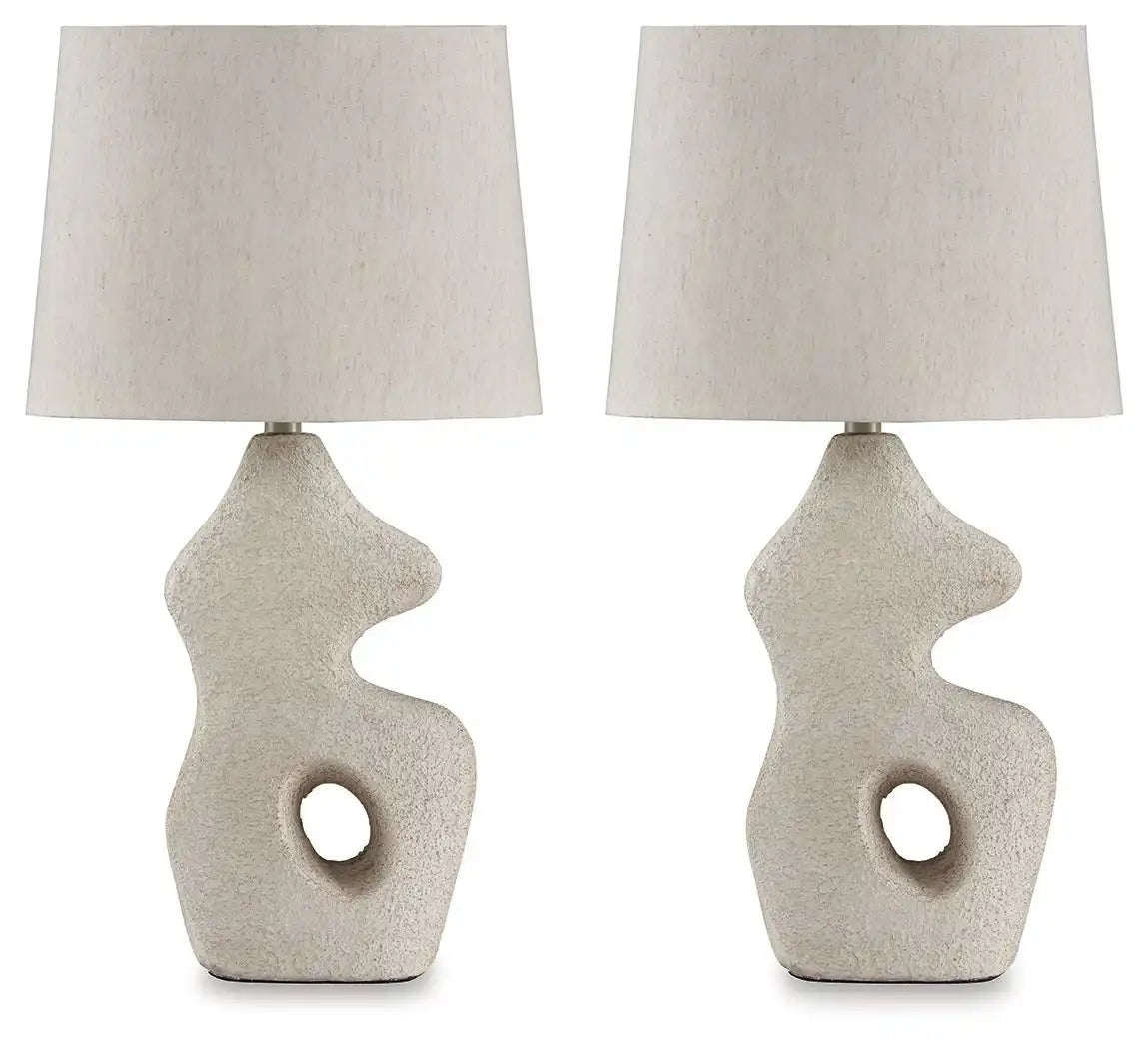 Chadrich - Paper Table Lamp (Set of 2) - Antique Beige - Best Buy Furniture
