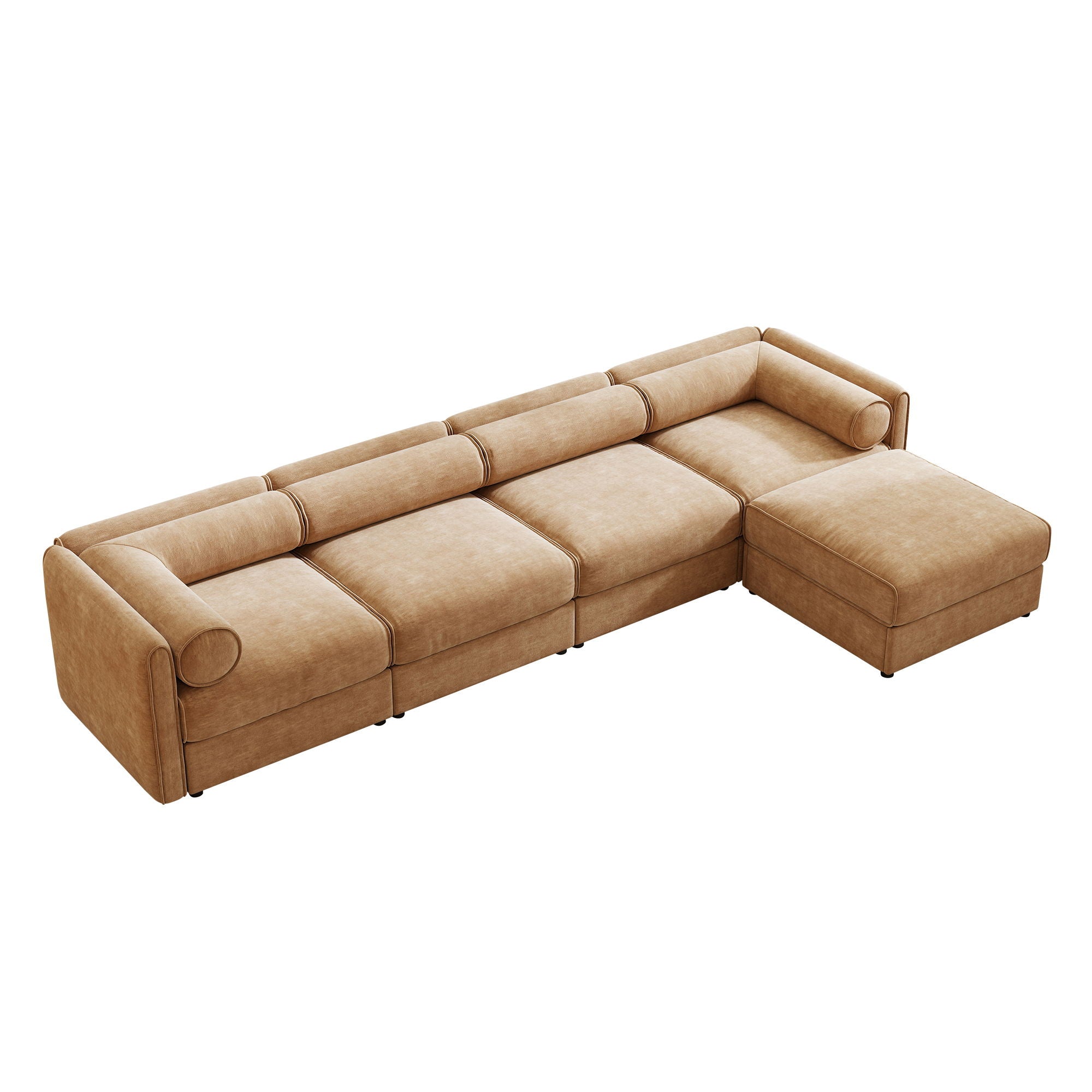 Contemporary Elegant White Chenille Sofa With Storage And Ottoman - Best Buy Furniture