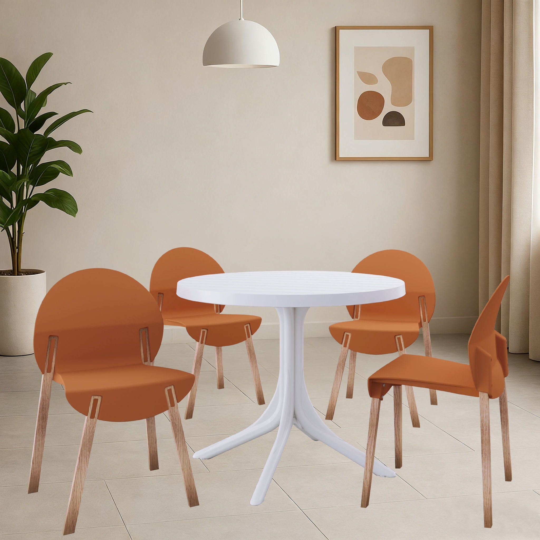 4 Piece Set Of Single Chairs, Traditional Elements With Round Table - Best Buy Furniture