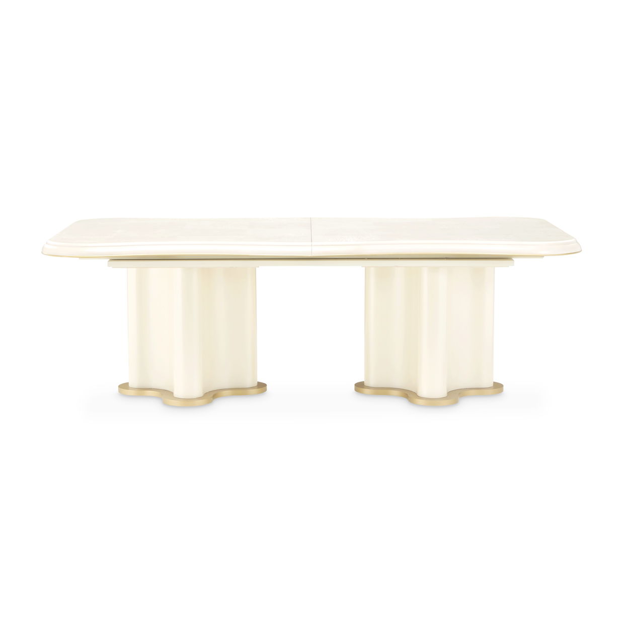 La Terrazza - Double Pedestal Dining Table - Creamy Pearl - Best Buy Furniture