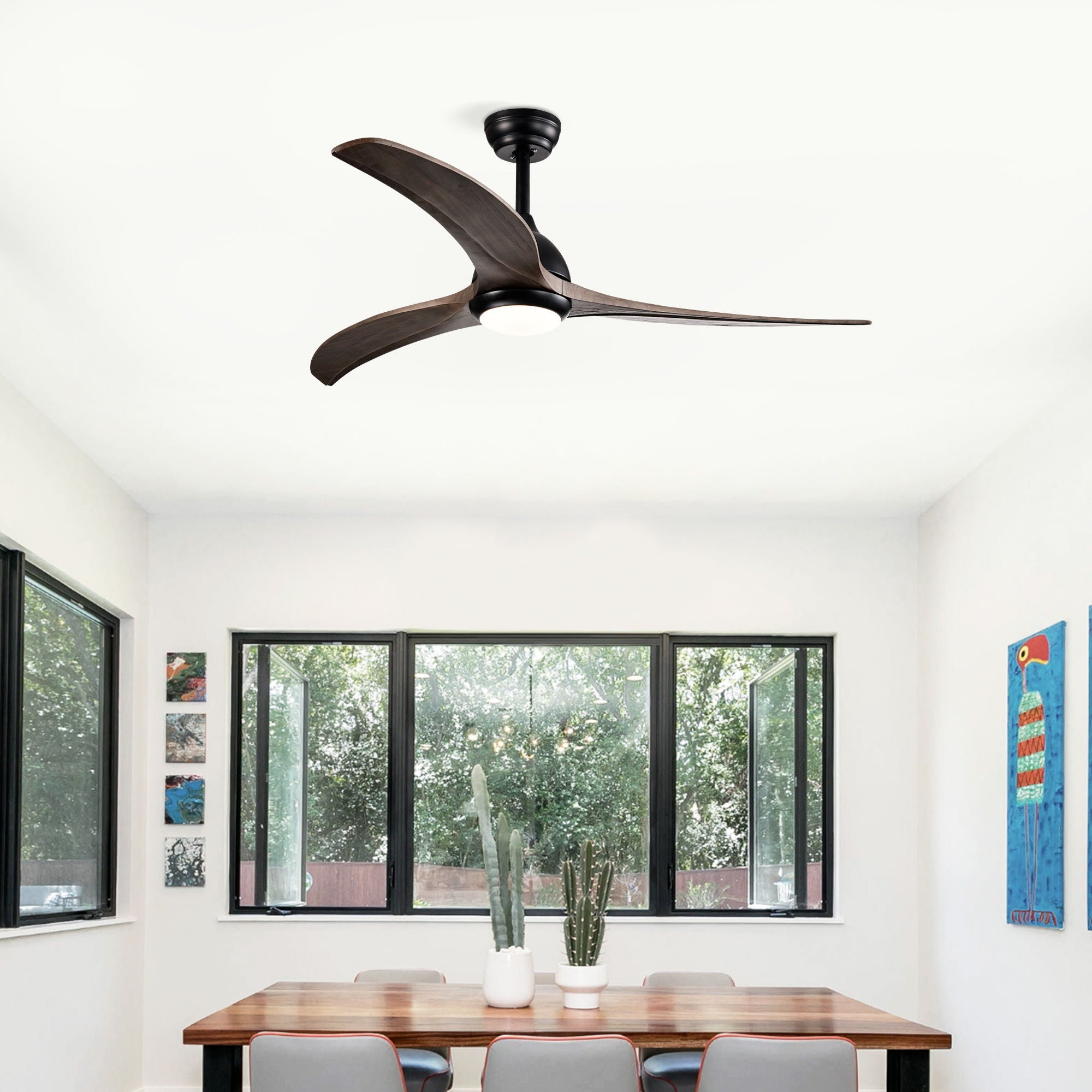 Indoor Outdoor Ceiling Fan With Light With Remote Control, Noiseless Reversible Motor, 6 Speed, 3 Color - Best Buy Furniture