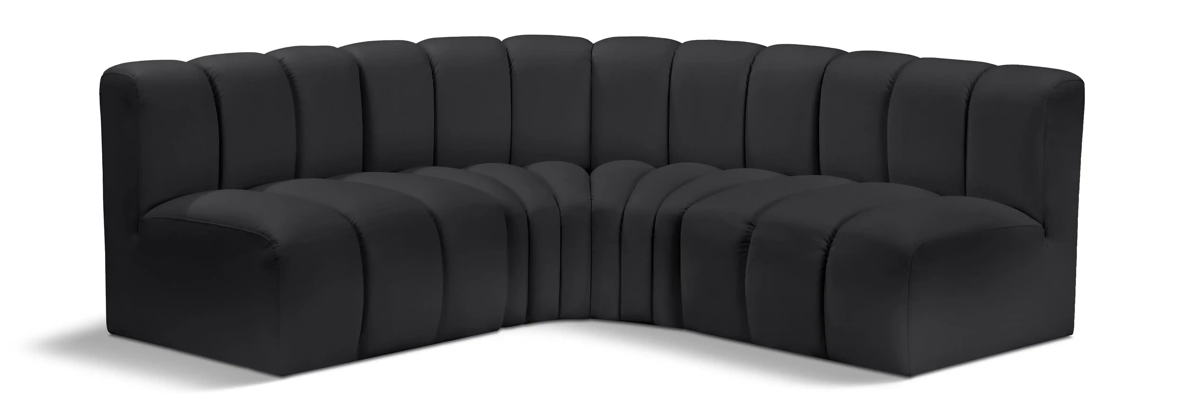 Arc - Faux Leather 4 Piece Corner Modular Sofa - Best Buy Furniture