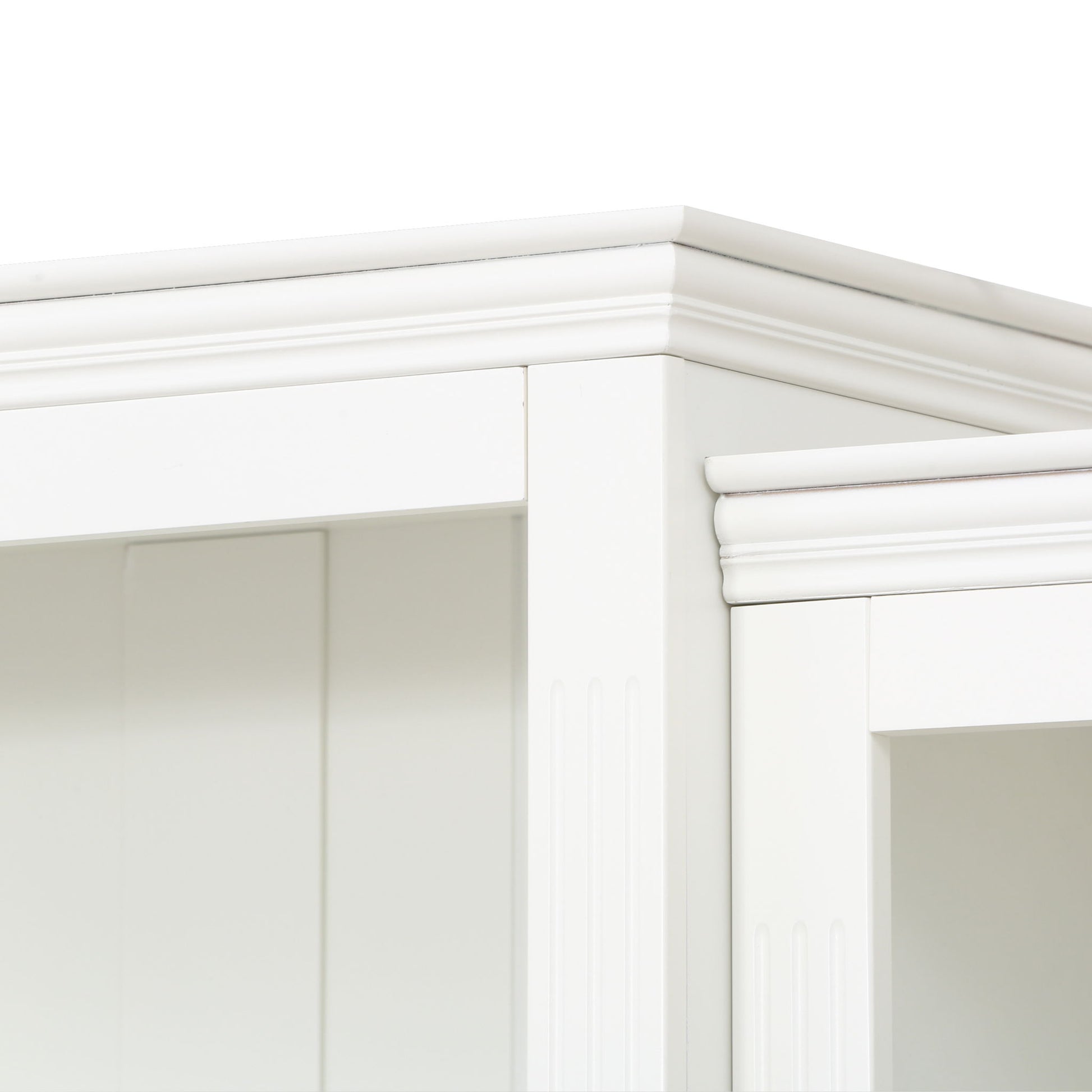 Retro Style Display Bookcase With Adjustable LED Ceiling Light And Tempered Glass Shelves - White - Best Buy Furniture