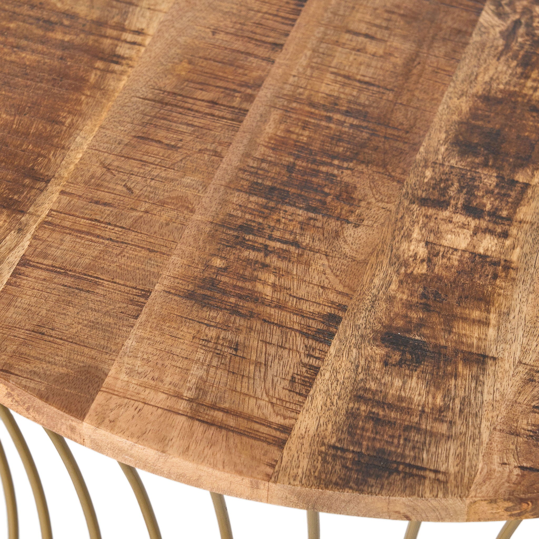 Ameliarae - Handcrafted Boho Mango Wood And Iron Coffee Table - Natural - Best Buy Furniture