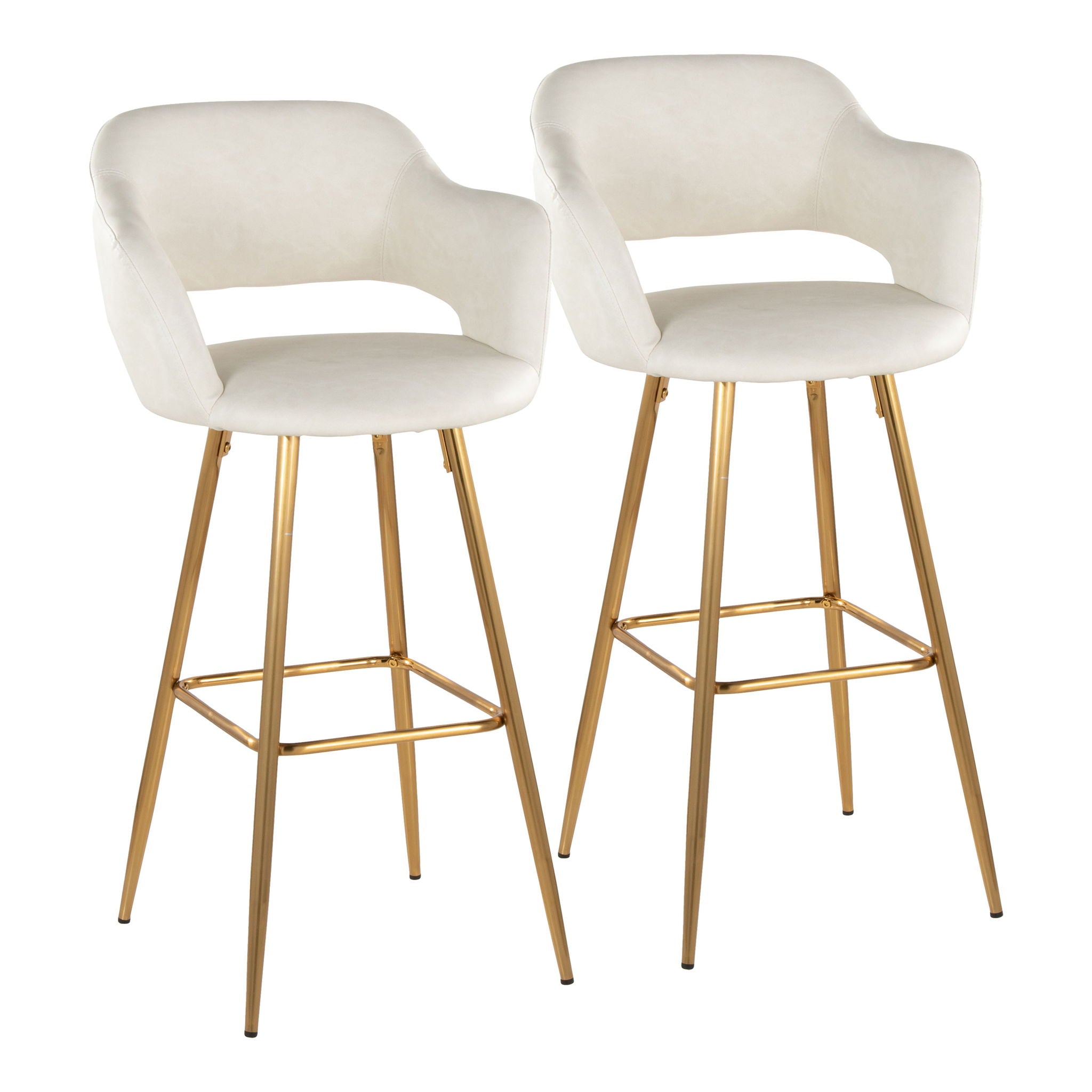 Margarite - Contemporary Fixed Height Barstool With Footrest (Set of 2) With Square - Best Buy Furniture