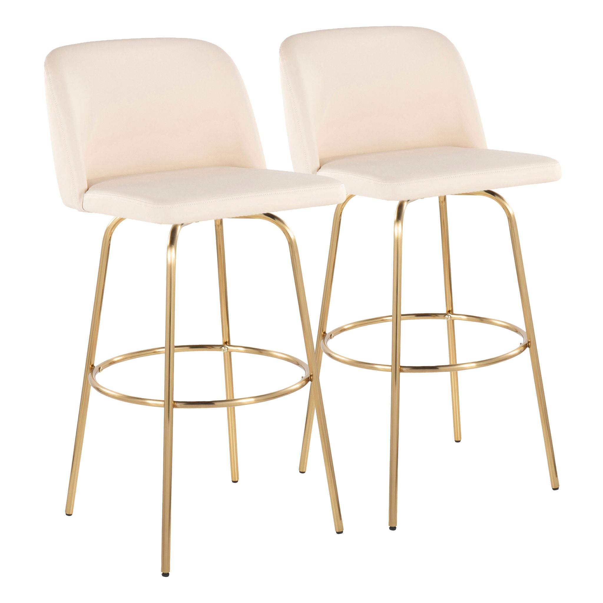 Toriano - Contemporary Fixed Height Barstool With Swivel And Round Footrest (Set of 2) - Best Buy Furniture