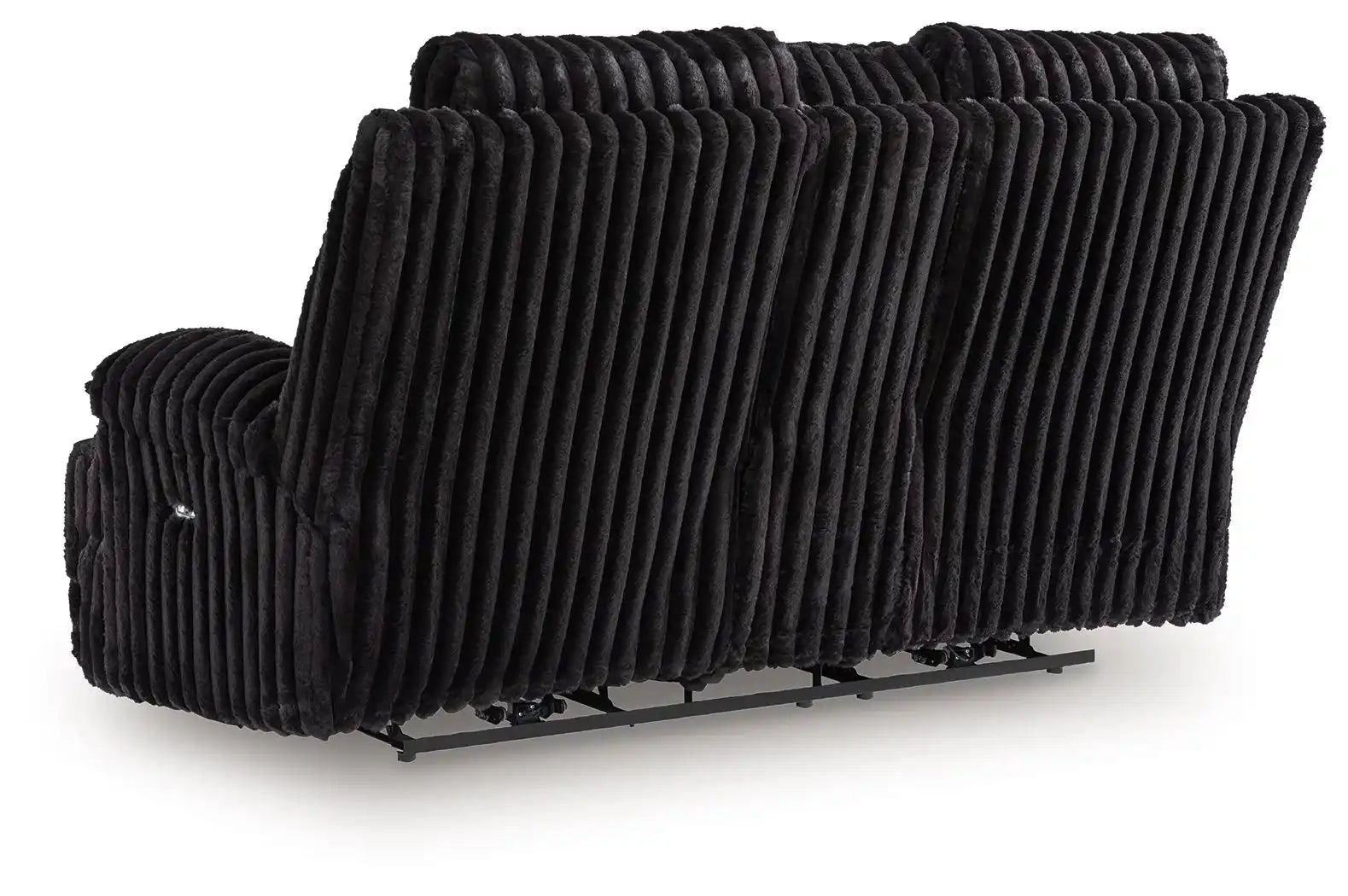 Rhine Falls - Double Reclining Power Loveseat With Console - Onyx - Best Buy Furniture