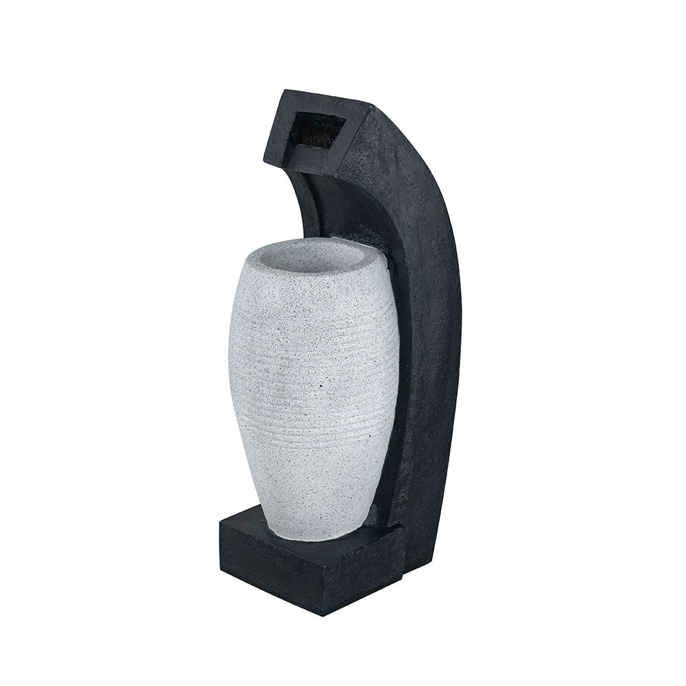 Water Fountain With Vase Design, With Light And Pump, For Indoor And Outdoor - Black / White - Best Buy Furniture