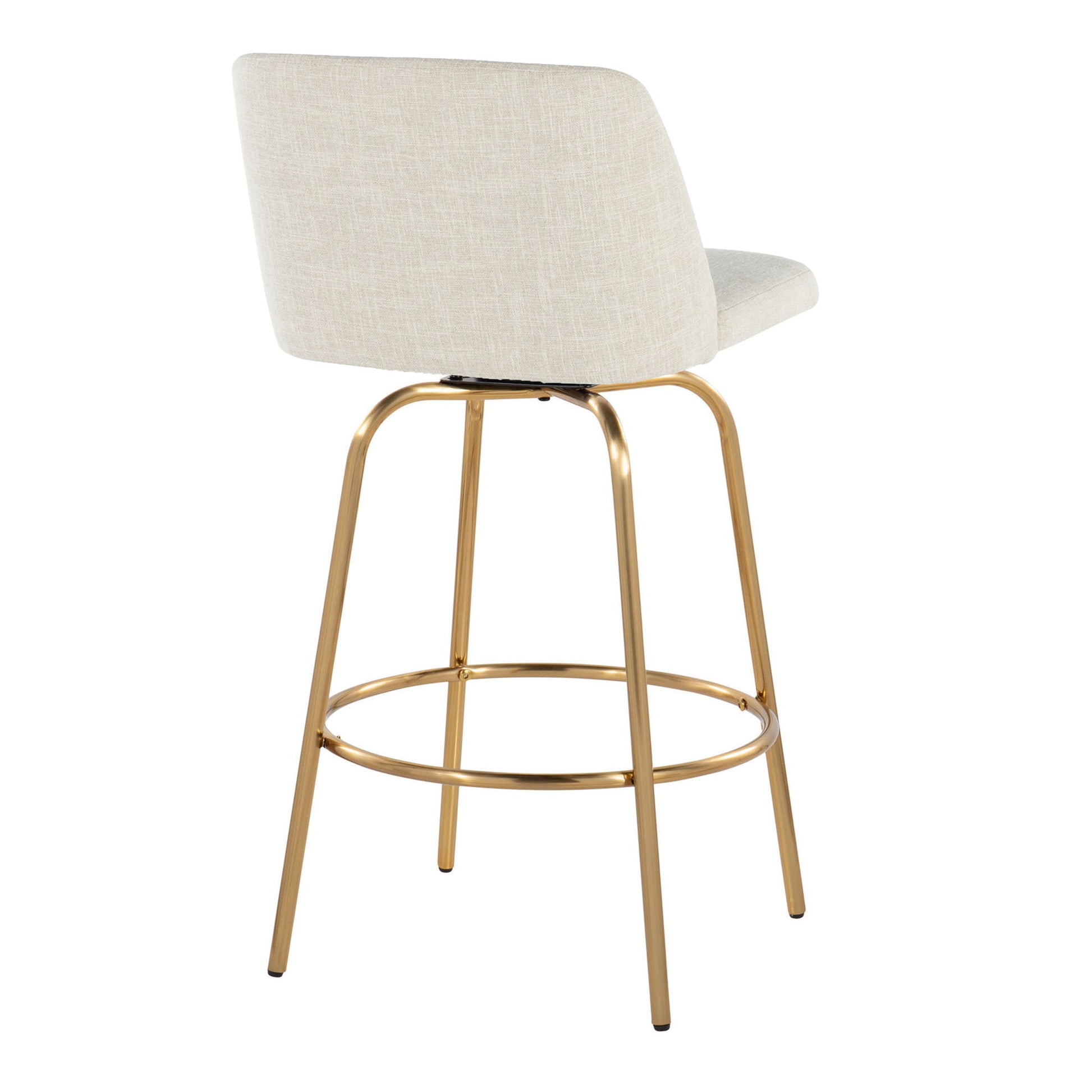 Toriano - Contemporary, Fixed Height Counter Stool With Swivel With Round Footrest (Set of 2) - Best Buy Furniture