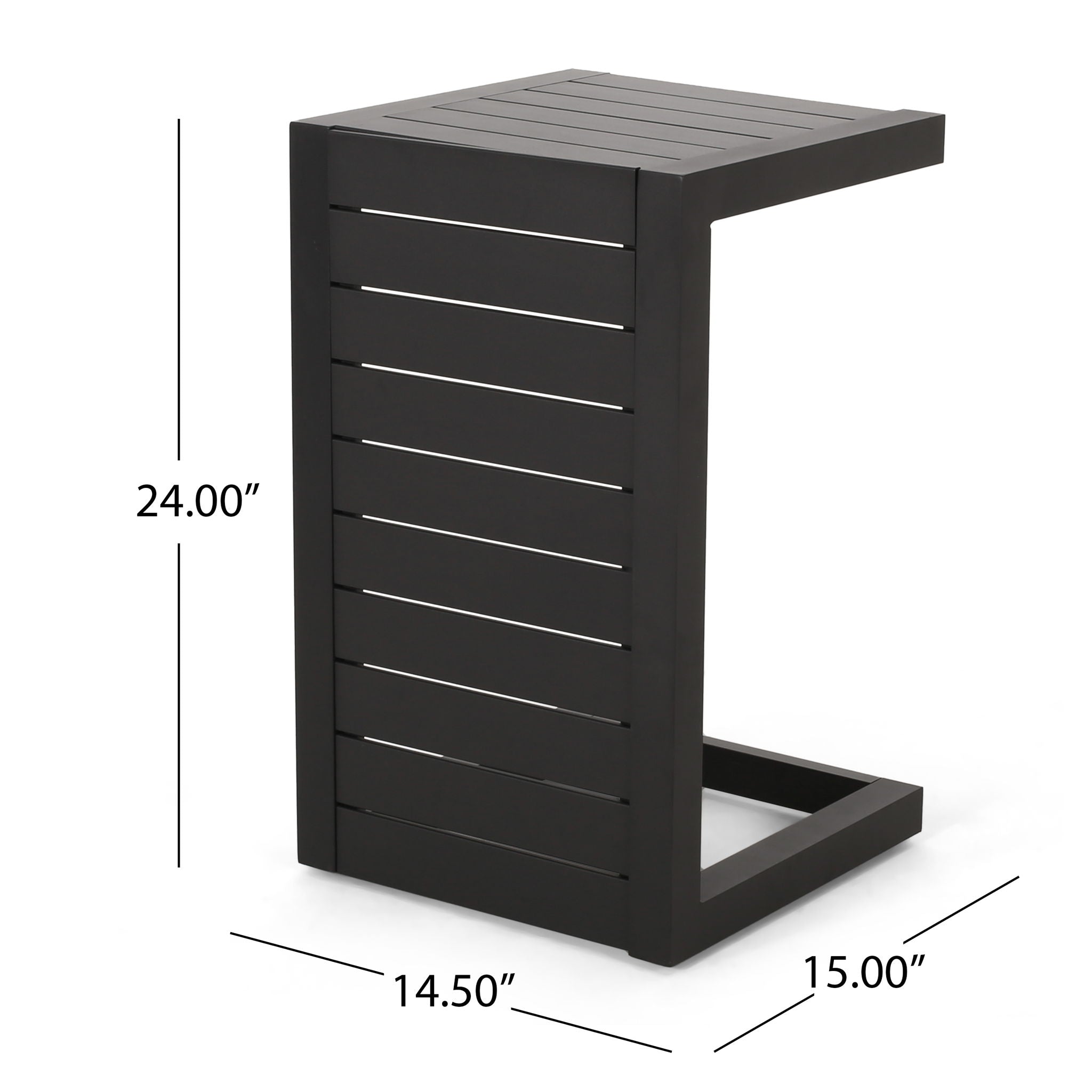 Aluminum Outdoor C - Shaped Side Table For Patio - Best Buy Furniture