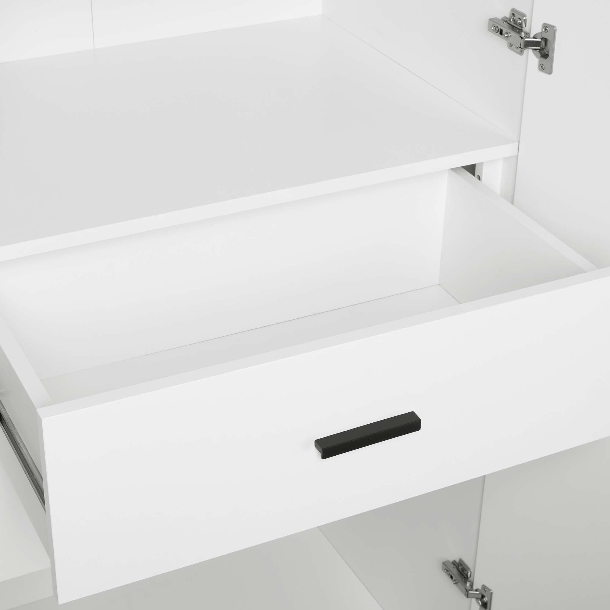 Lee - Free Standing Wardrobe Closet With Drawers And Shelves