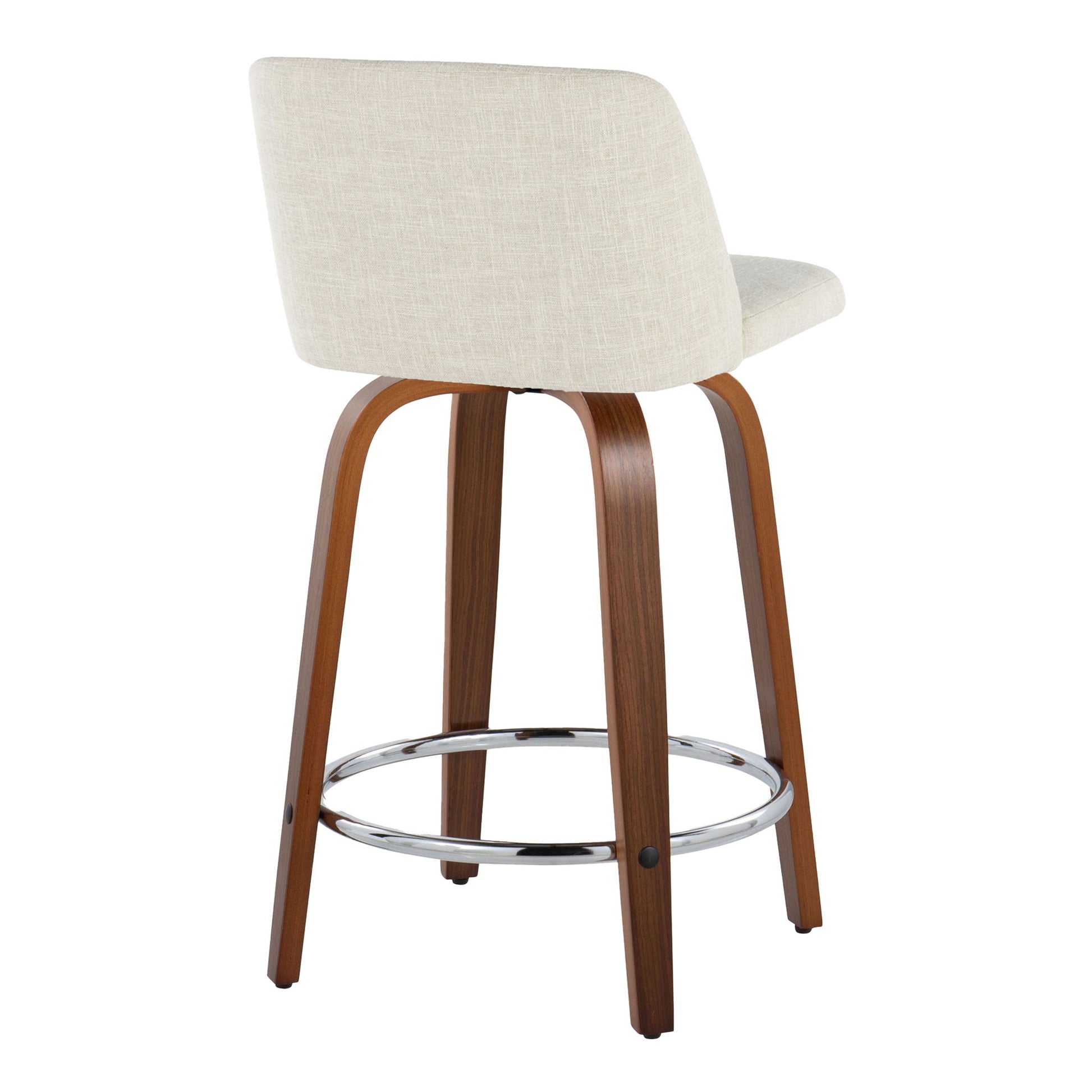 Toriano - Mid Century Modern Fixed Height Counter Stool With Swivel With Round Footrest (Set of 2) - Best Buy Furniture