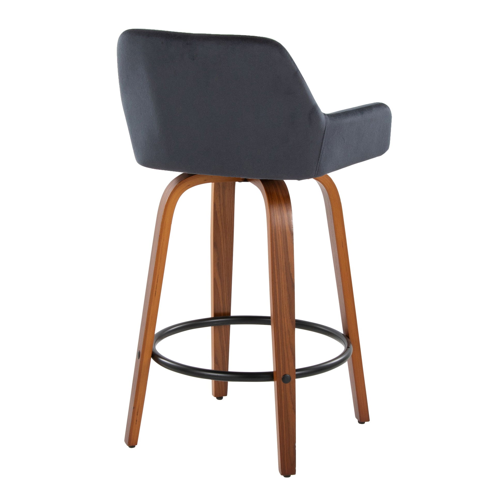 Daniella - Contemporary Fixed Height Counter Stool With Swivel With Round Footrest (Set of 2) - Best Buy Furniture