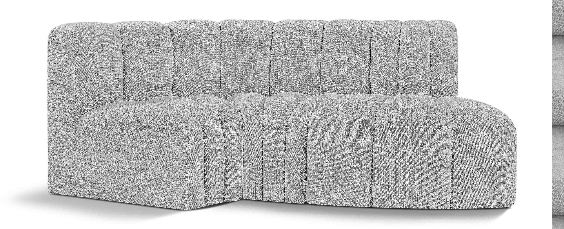 Arc - Boucle Fabric 3 Piece Modular L-Shaped Sofa - Best Buy Furniture
