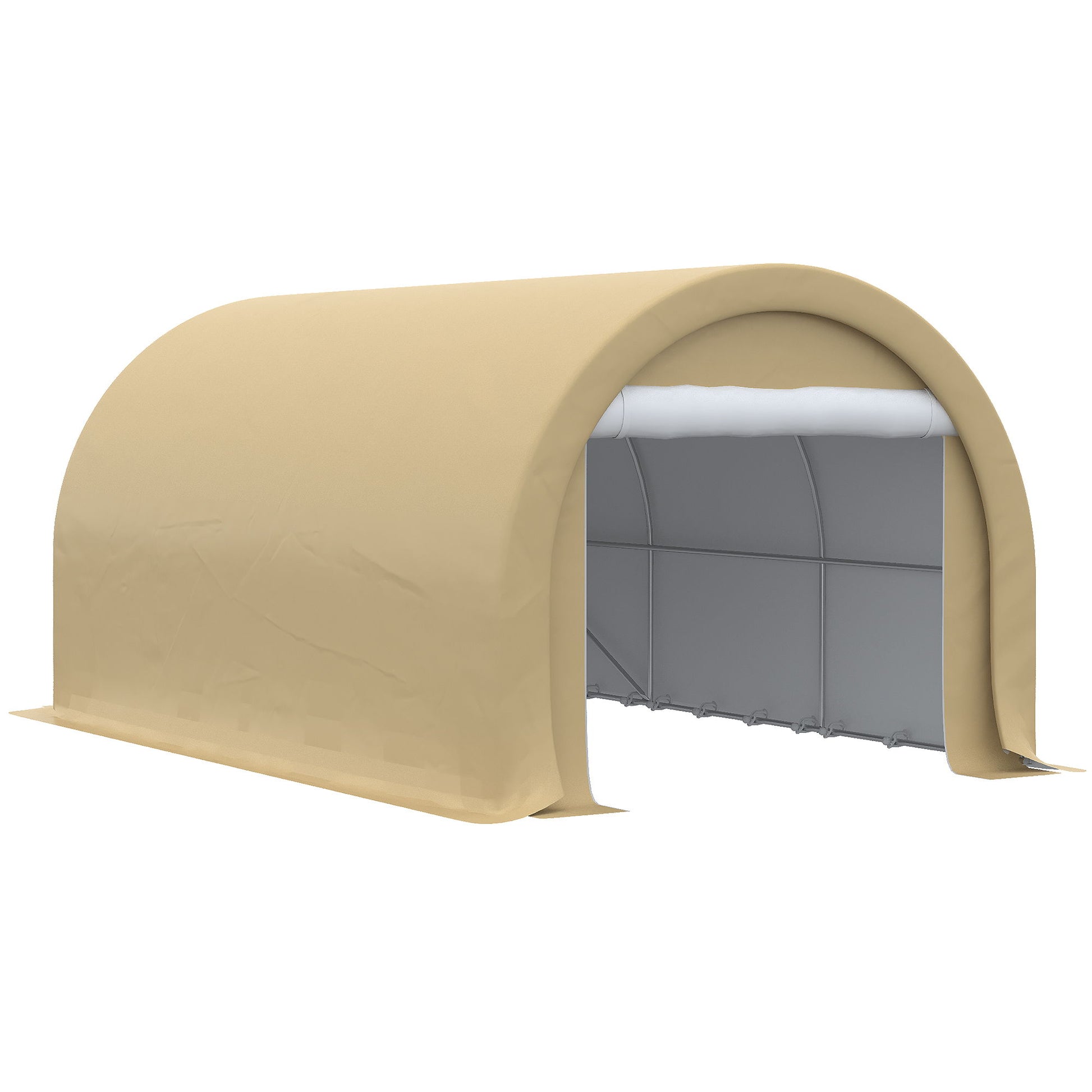 Outsunny - 10' x 16' Carport, Heavy Duty Portable Garage Storage Tent With Large Zippered Door, Anti-Uv Pe Canopy Cover For Car, Truck, Boat, Motorcycle, Bike, Garden Tools, Outdoor Work - Best Buy Furniture