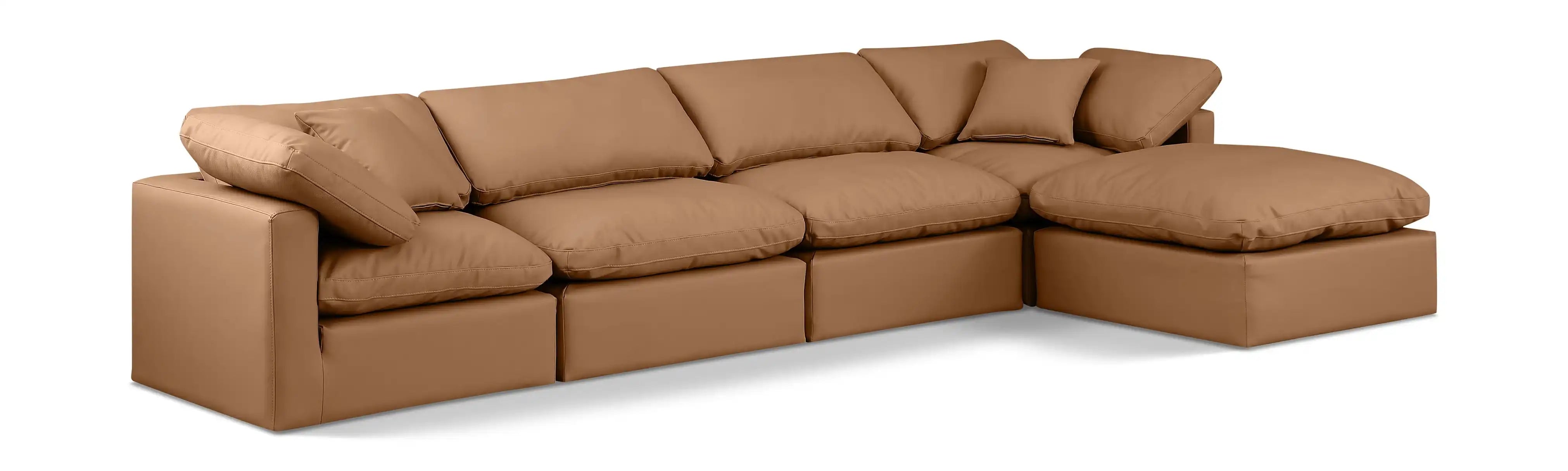 Indulge - Faux Leather 5 Piece Modular Sectional With Chaise - Best Buy Furniture
