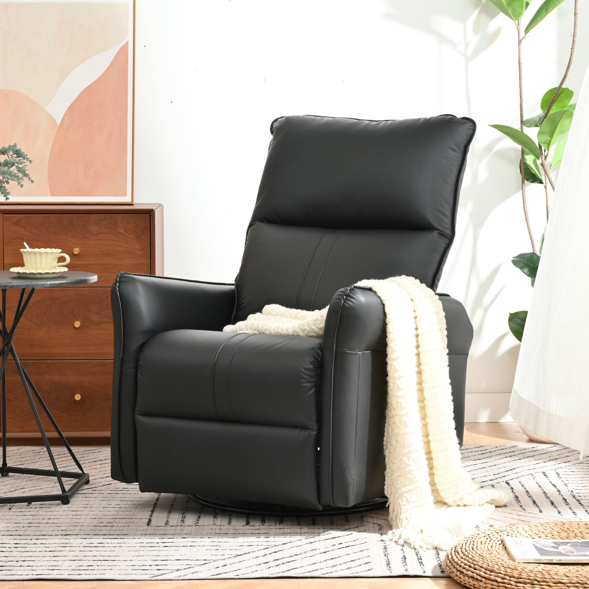 360° Modern Small Rocking Swivel Recliner Chair With Side Pocket - Best Buy Furniture