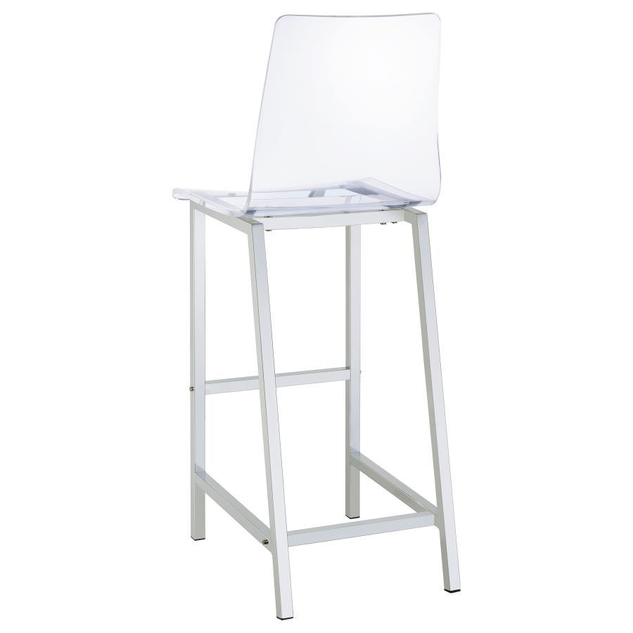 Tolbert - 5 Piece Bar Set With Acrylic Chairs - Clear And Chrome - Best Buy Furniture