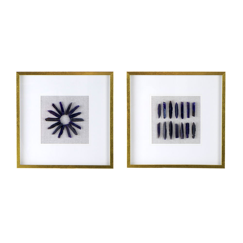 Grace Purple Agate Shadow Boxes Wall Art (Set of 2) - Multicolor - Best Buy Furniture
